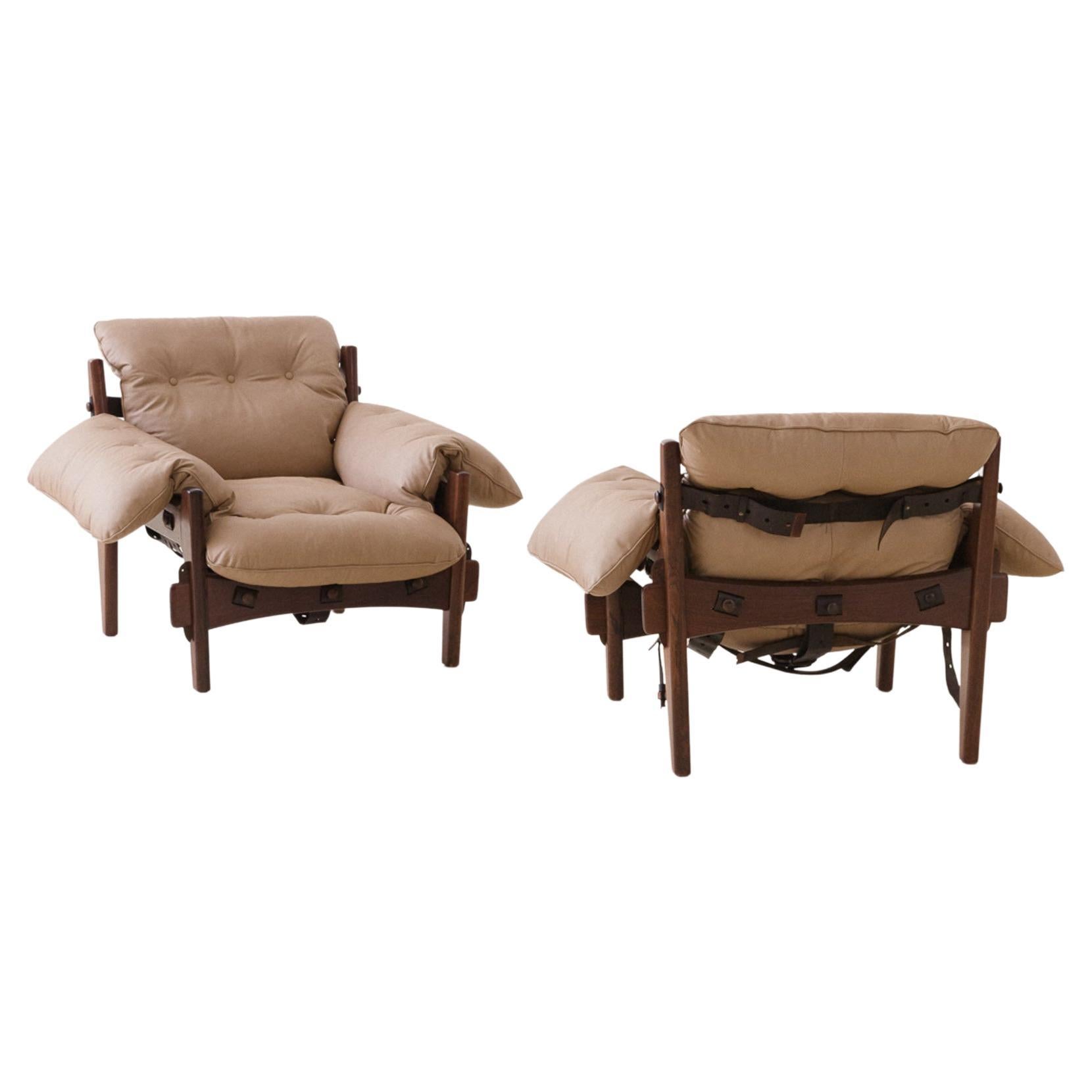 Vintage Pair of Moleca Rosewood Armchairs by Sergio Rodrigues, 1962, Brazil For Sale