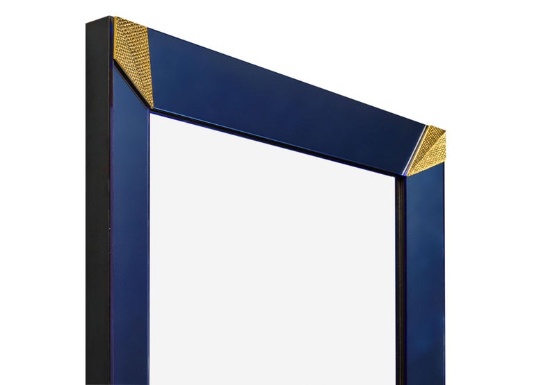 Vintage Pair of Murano Blue Mirrors For Sale at 1stDibs