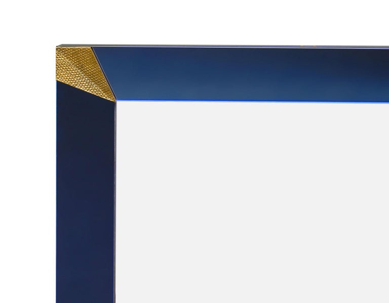 Vintage Pair of Murano Blue Mirrors For Sale at 1stDibs