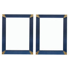 Vintage Pair of Murano Blue Mirrors