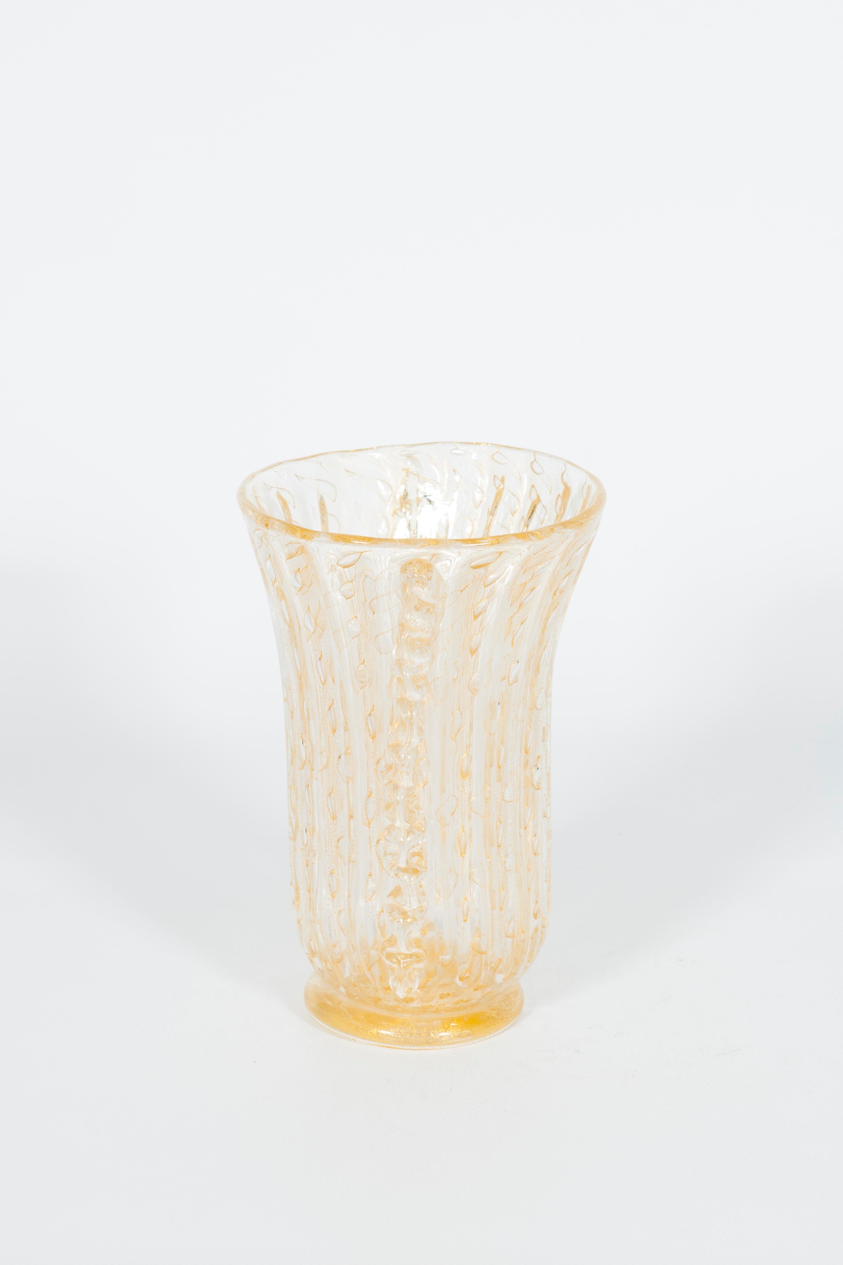 Zwei Vintage-Vasen aus Muranoglas mit Sommerso-Gold, Barovier, 1960er Jahre, Paar im Angebot 7
