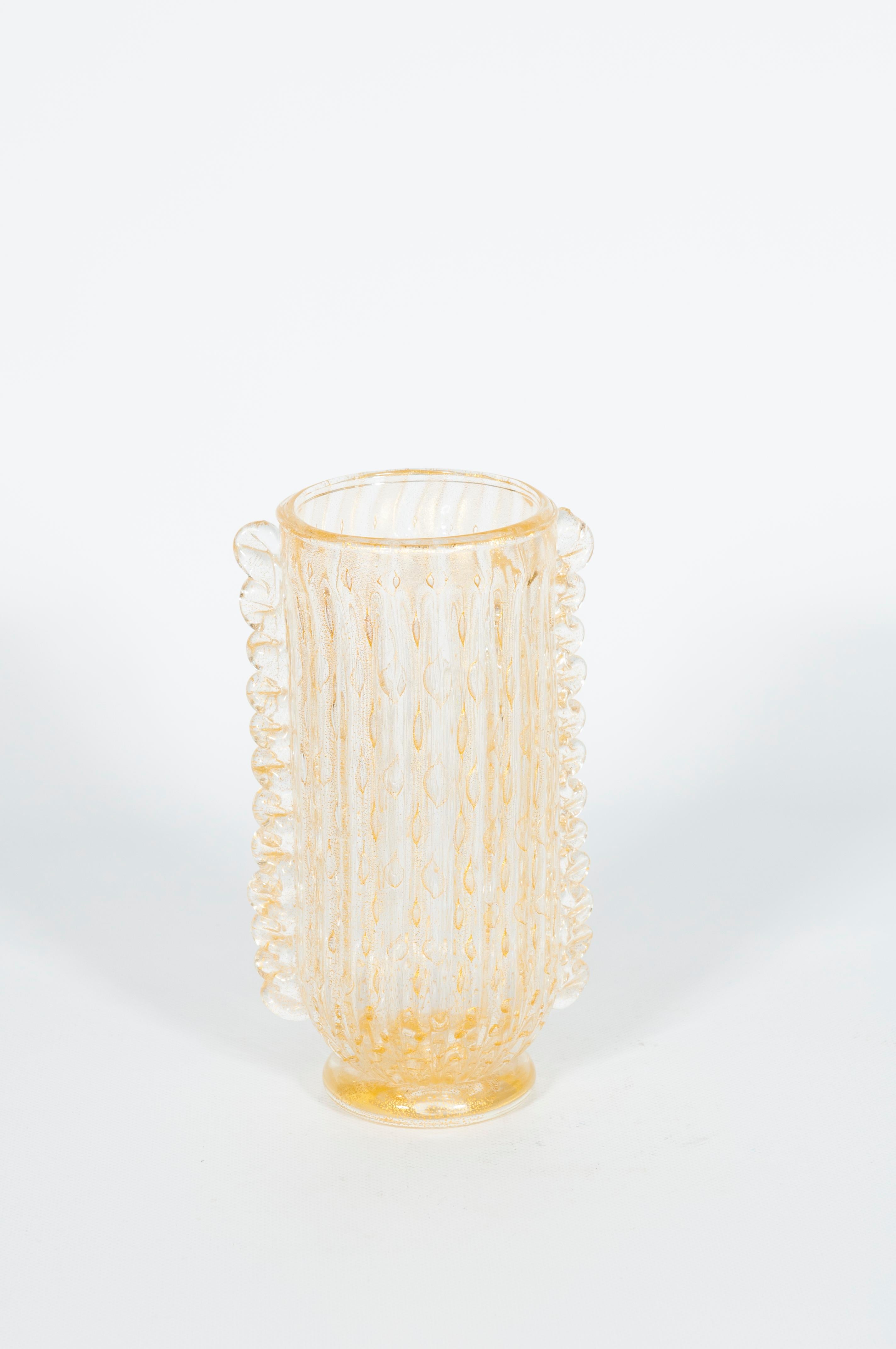 Zwei Vintage-Vasen aus Muranoglas mit Sommerso-Gold, Barovier, 1960er Jahre, Paar (Moderne der Mitte des Jahrhunderts) im Angebot