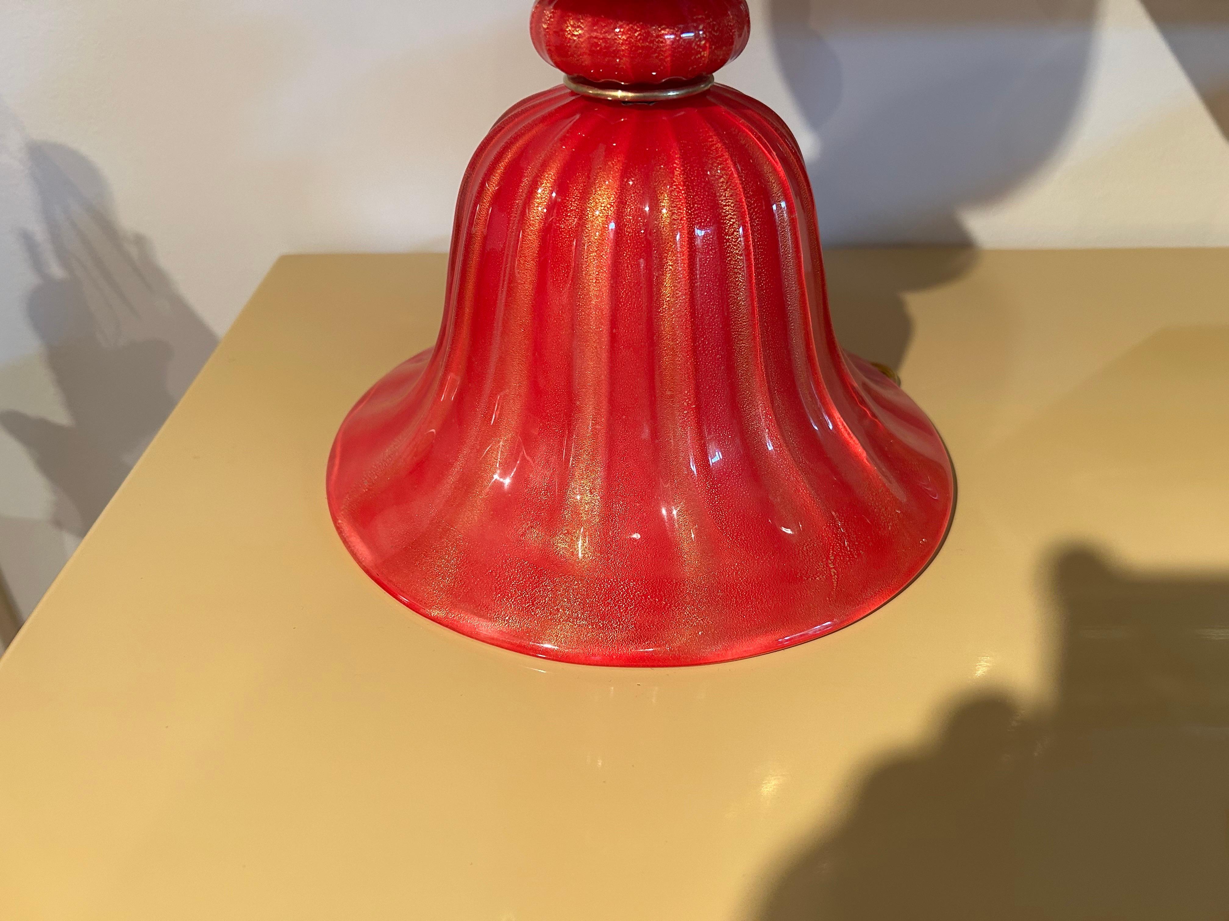 Vintage Pair Of Murano Glass Lamps For Sale 6