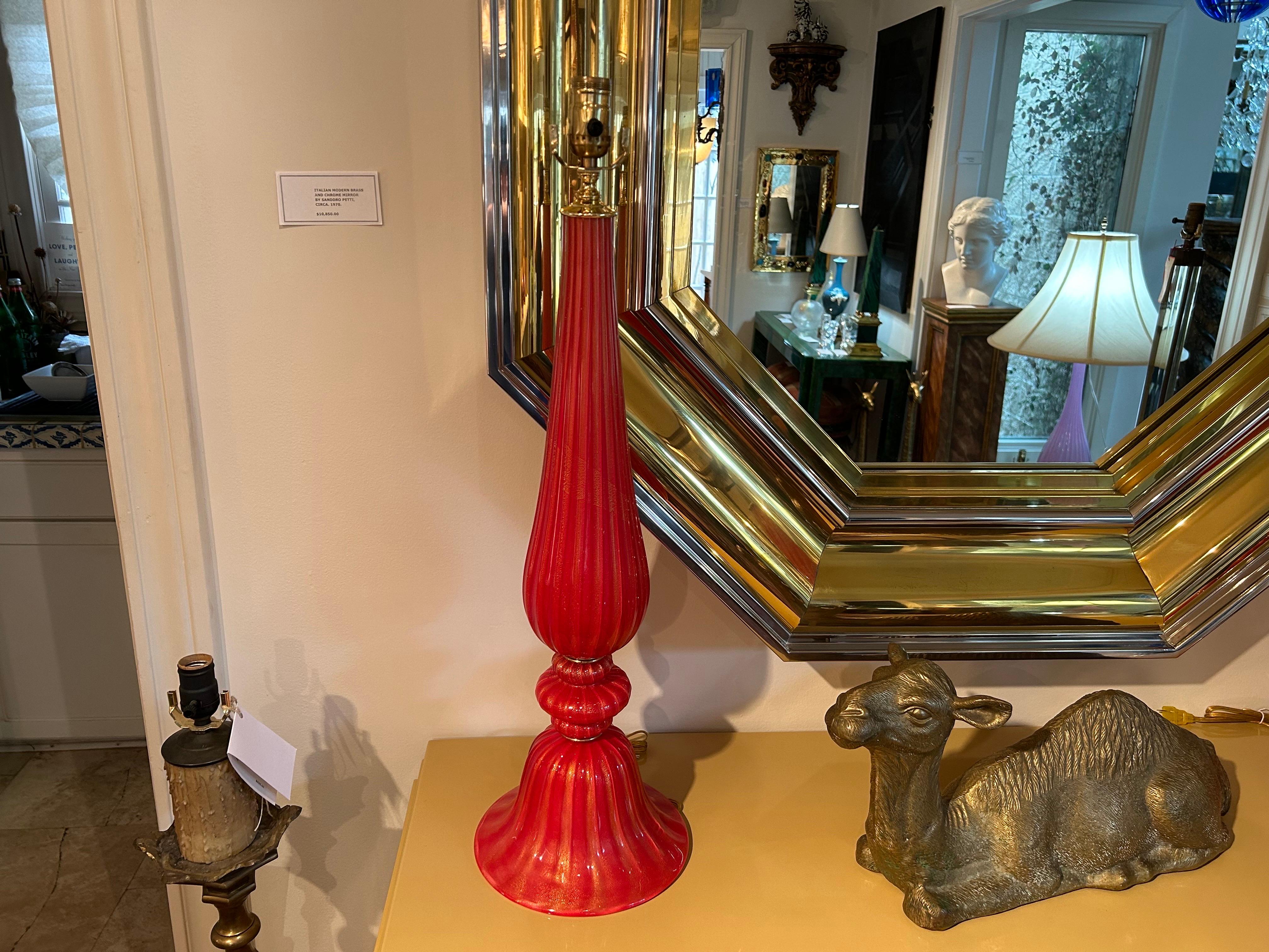 Vintage Pair Of Murano Glass Lamps For Sale 2
