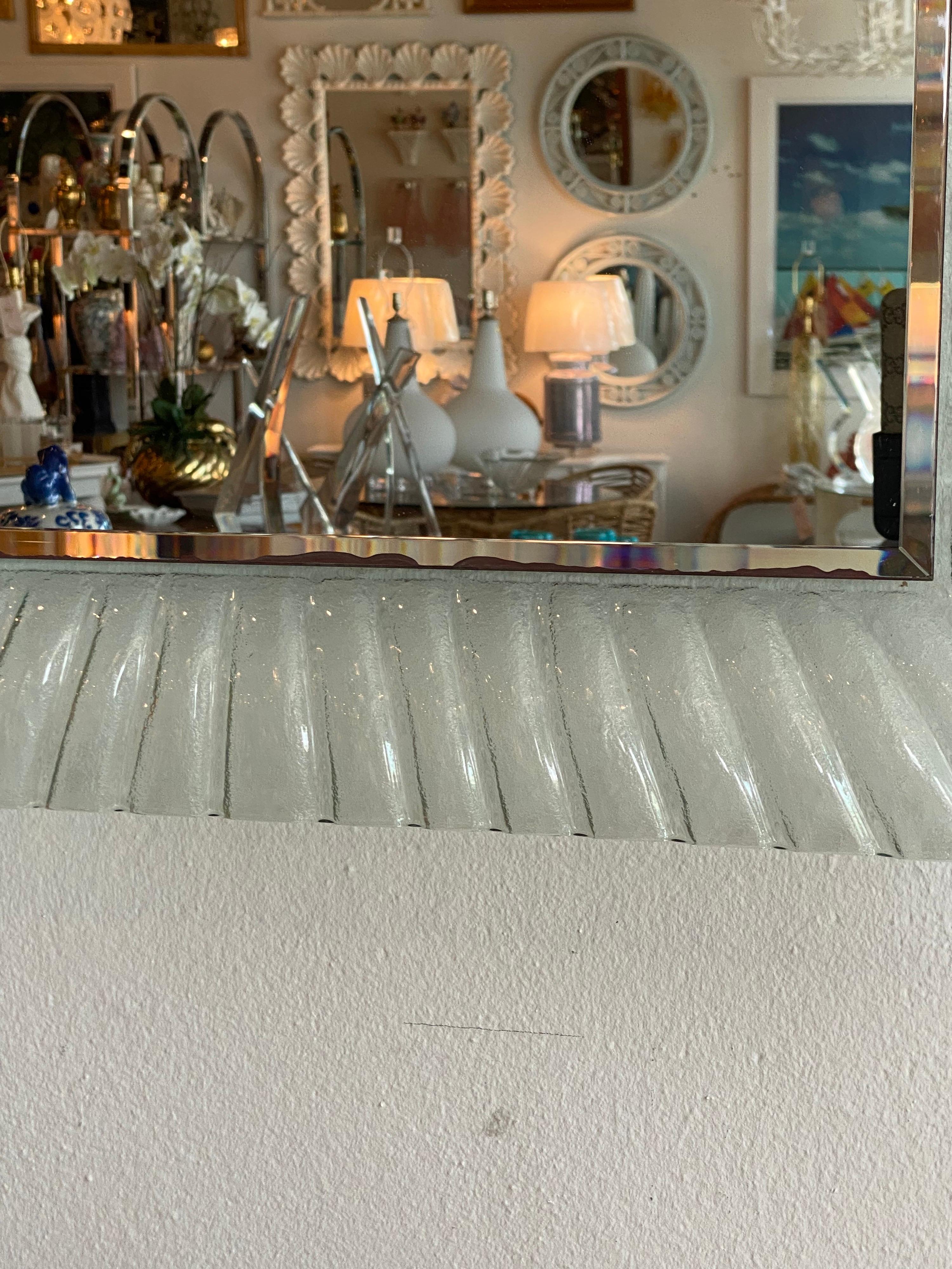 Vintage Pair of Italian Murano Wavy Glass Wall Mirrors  8