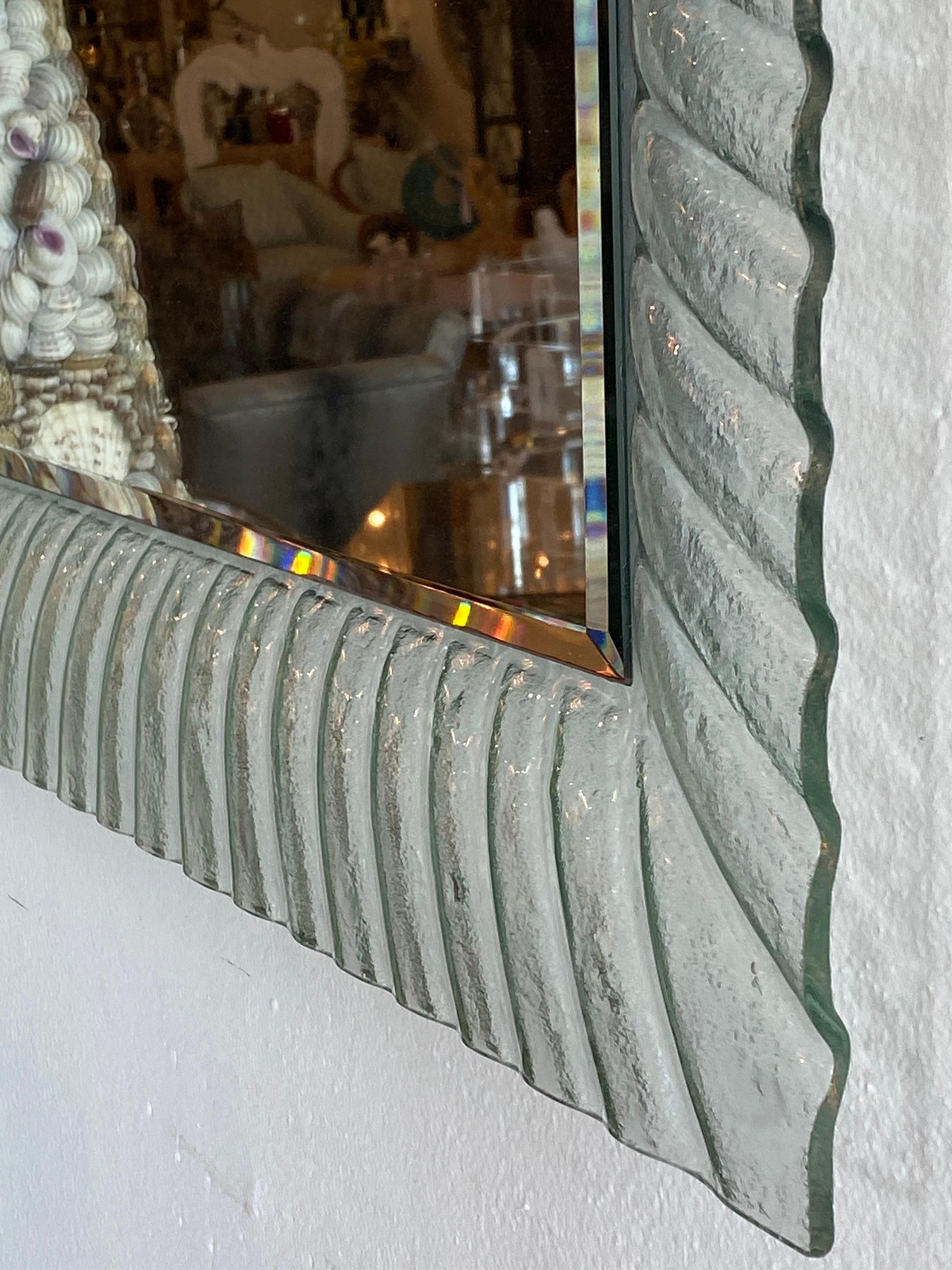 Vintage Pair of Italian Murano Wavy Glass Wall Mirrors  2