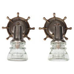 Vintage Pair of Nautically Themed Sconces