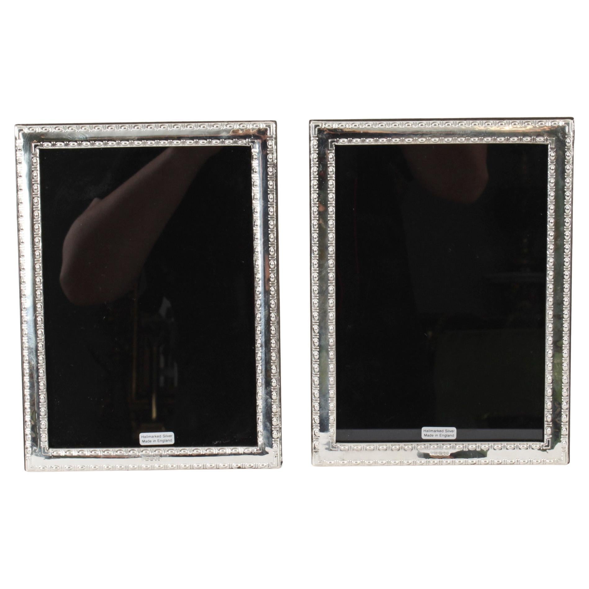 Vintage Pair of Neo-classical Silver Sterling Photo Frames Harry Frane For Sale