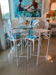 Vintage Pair of Newly Powder-Coated Faux Bamboo Chinese Chippendale Plant Stands