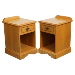 Used PAIR OF OAK KEATS BEDSIDE NIGHTSTAND CABINET MADE BY CURTIS FURNITURE j1