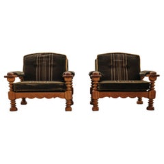 Paar Vintage-Loungesessel aus Eichenholz aus Dänemark, um 1960