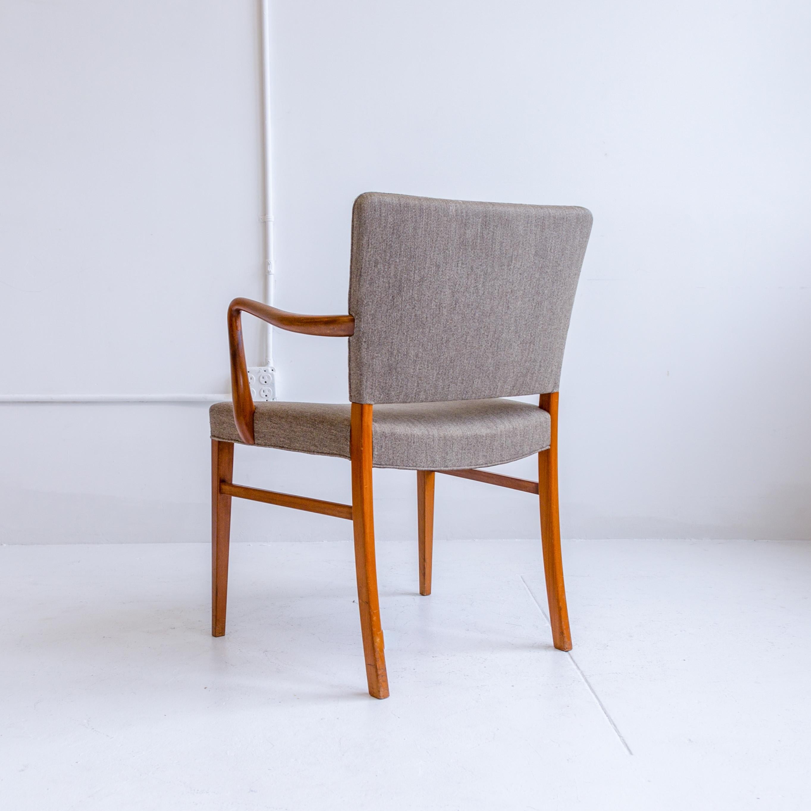 Vintage-Sessel von Ole Wanscher, gepolstert, Mid-Century, skandinavisch, Paar (Moderne der Mitte des Jahrhunderts) im Angebot