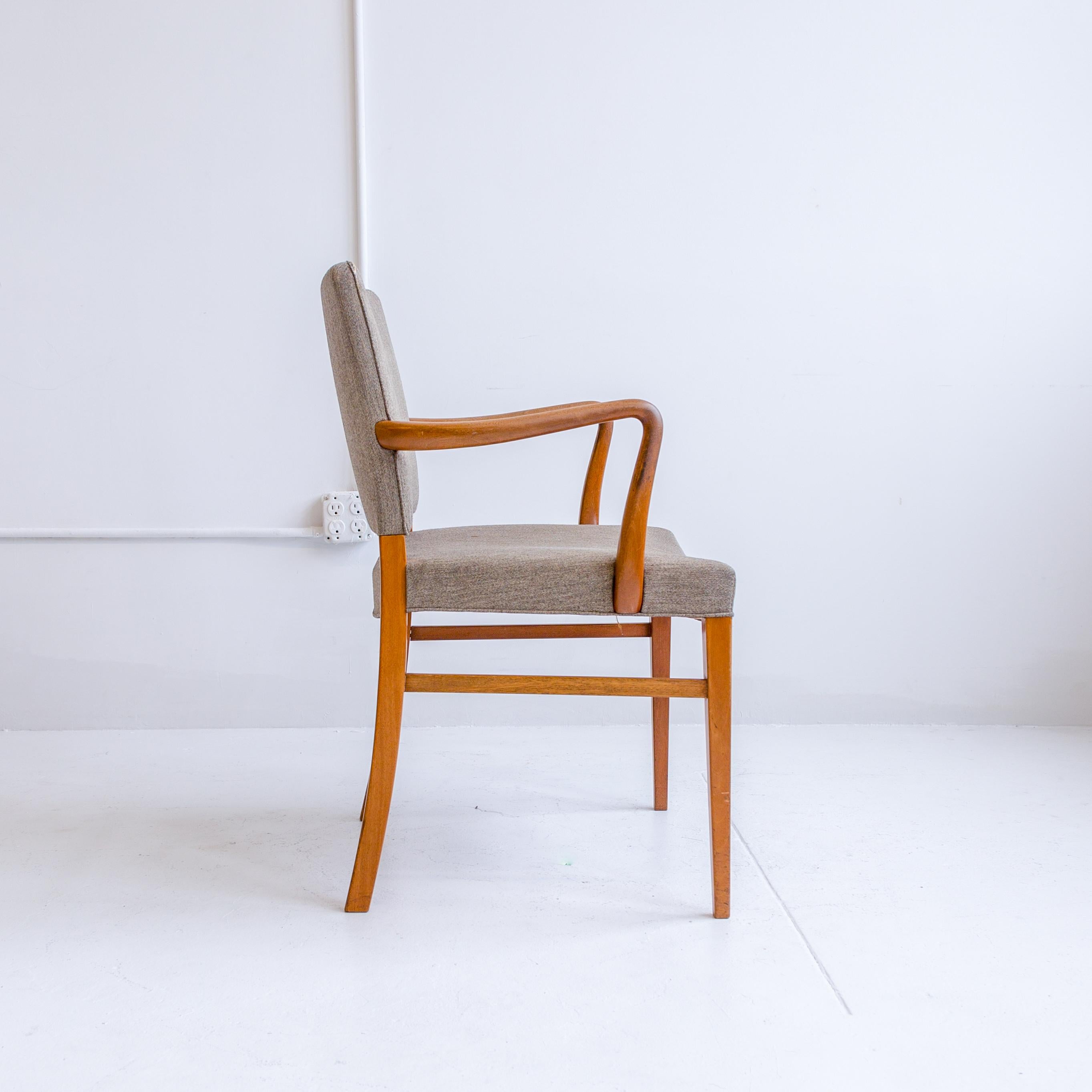 Vintage-Sessel von Ole Wanscher, gepolstert, Mid-Century, skandinavisch, Paar (Holzarbeit) im Angebot