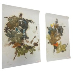 Paire de peintures originales numérotées sur papier