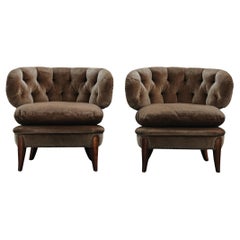 Vintage Pair Of Otto Schultz Lounge Chairs From Sweden, Circa 1960