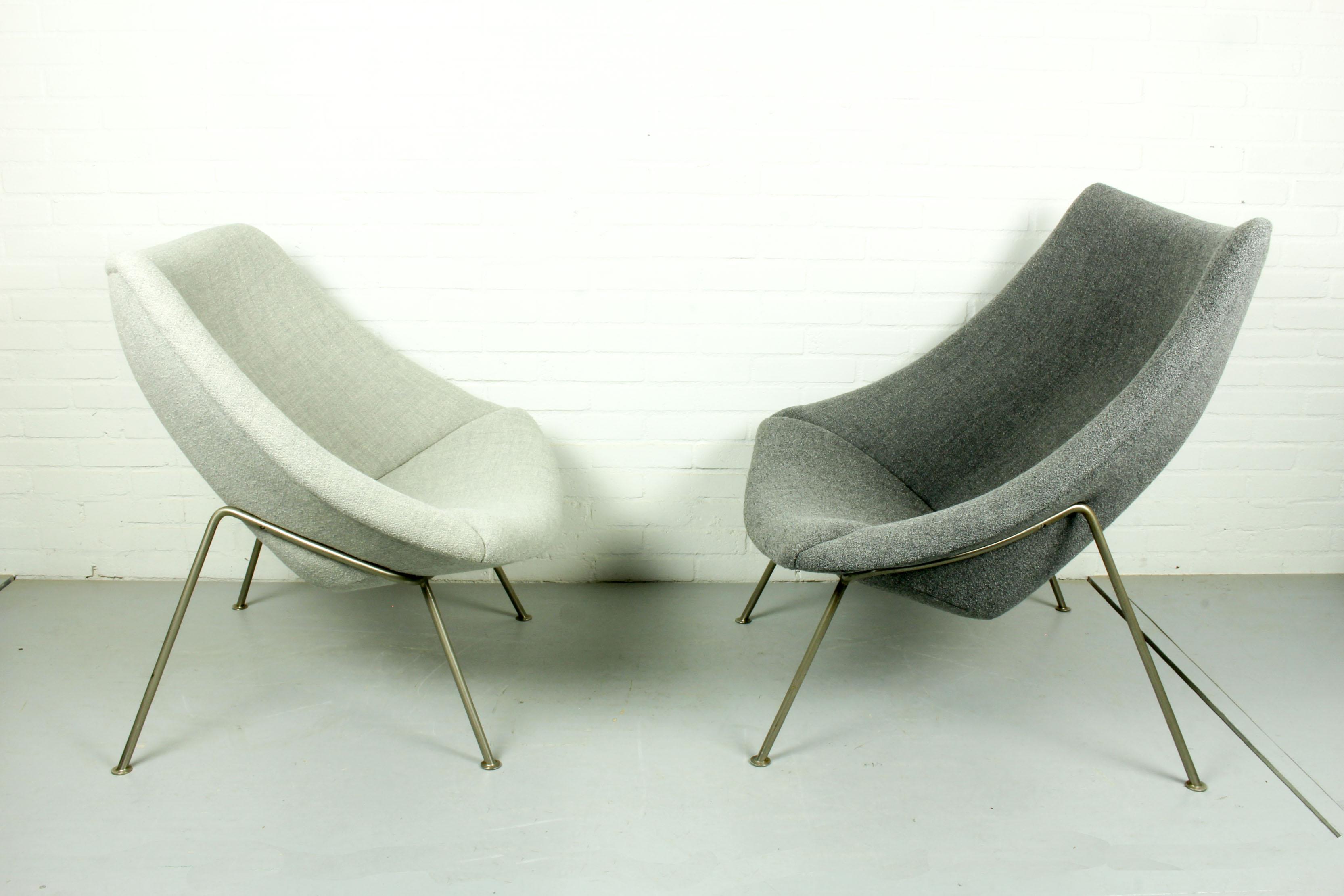 Mid-Century Modern Vintage Pair of Oyster Chairs ‘Big & Little’ by Pierre Paulin, Artifort, 1960s