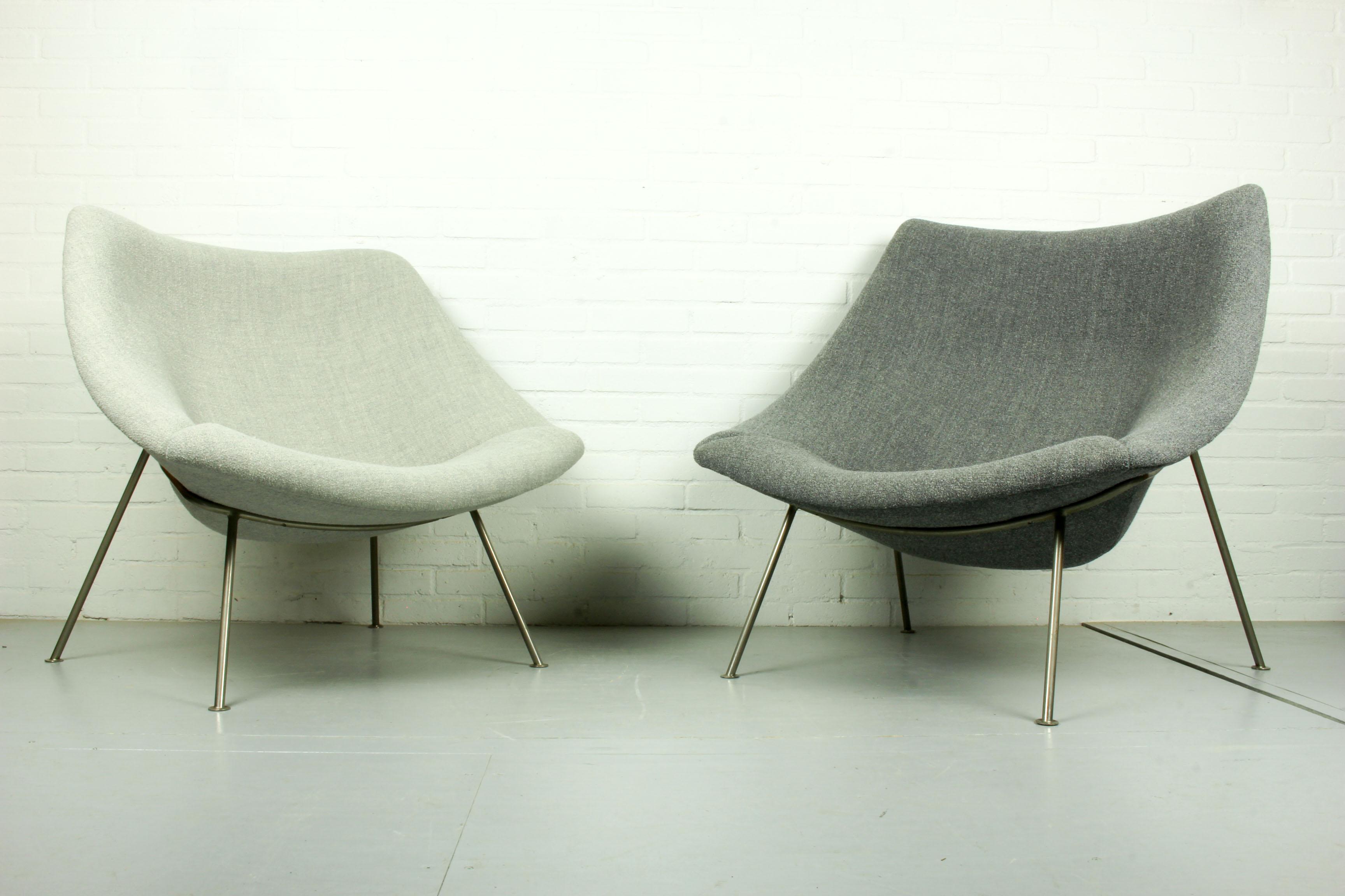 Vintage Pair of Oyster Chairs ‘Big & Little’ by Pierre Paulin, Artifort, 1960s In Excellent Condition In Appeltern, Gelderland