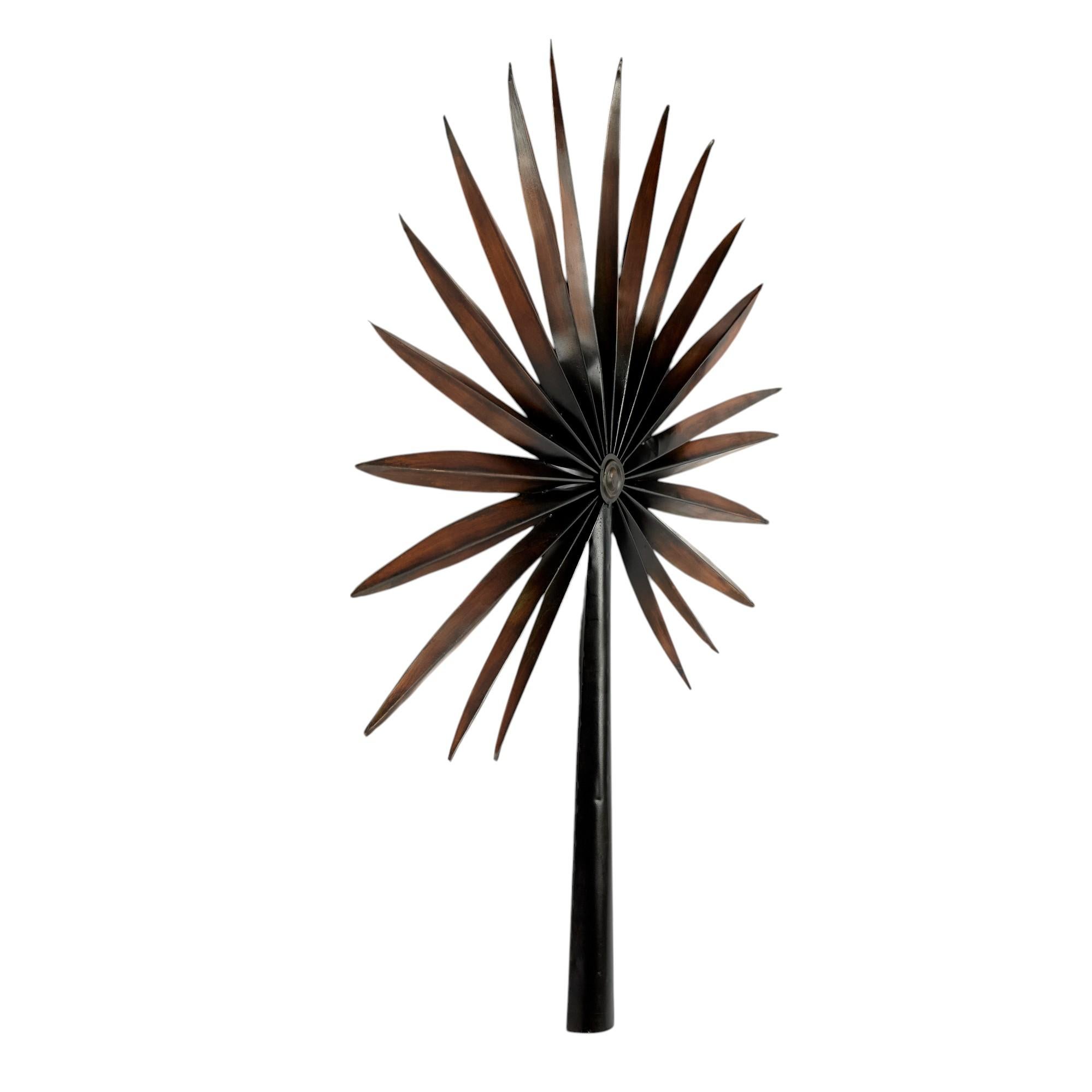 Vintage Pair of Painted Metal Palm Frond Wall Ornaments im Angebot 7