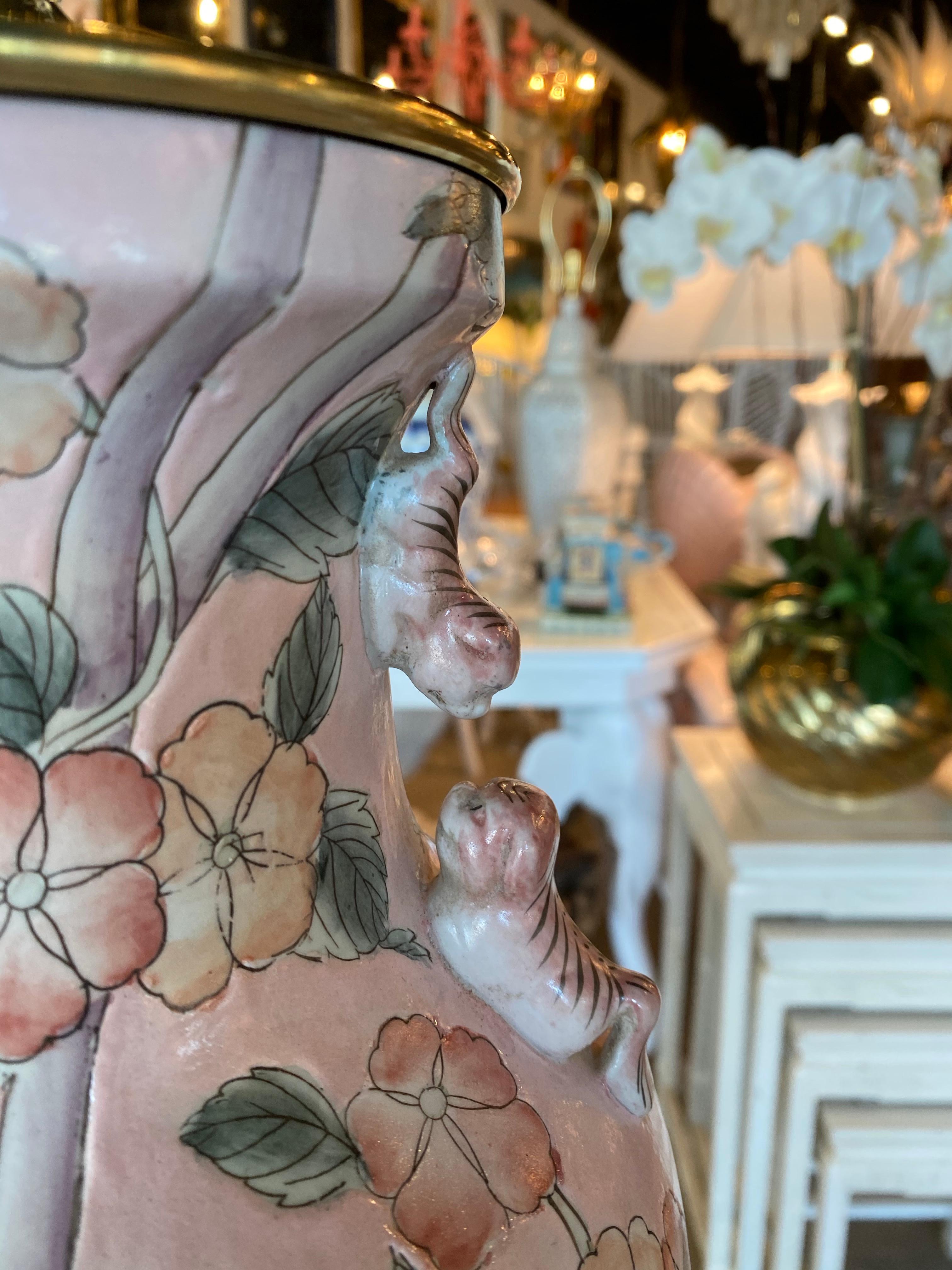 pink chinoiserie lamp