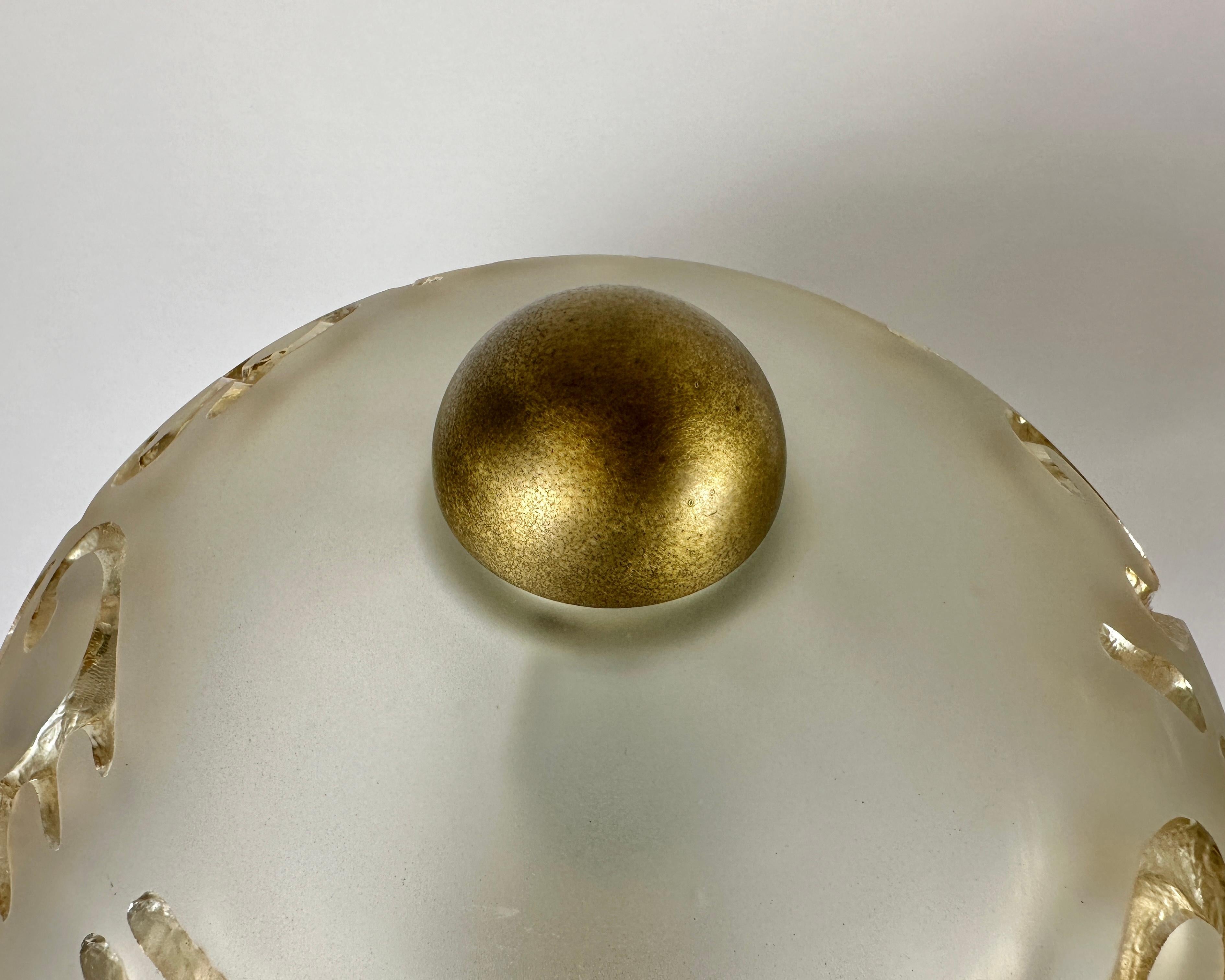 Vintage Pair Of PEILL & PUTZLER Table Lamps in Glass and Brass, Germany, 1970s For Sale 3