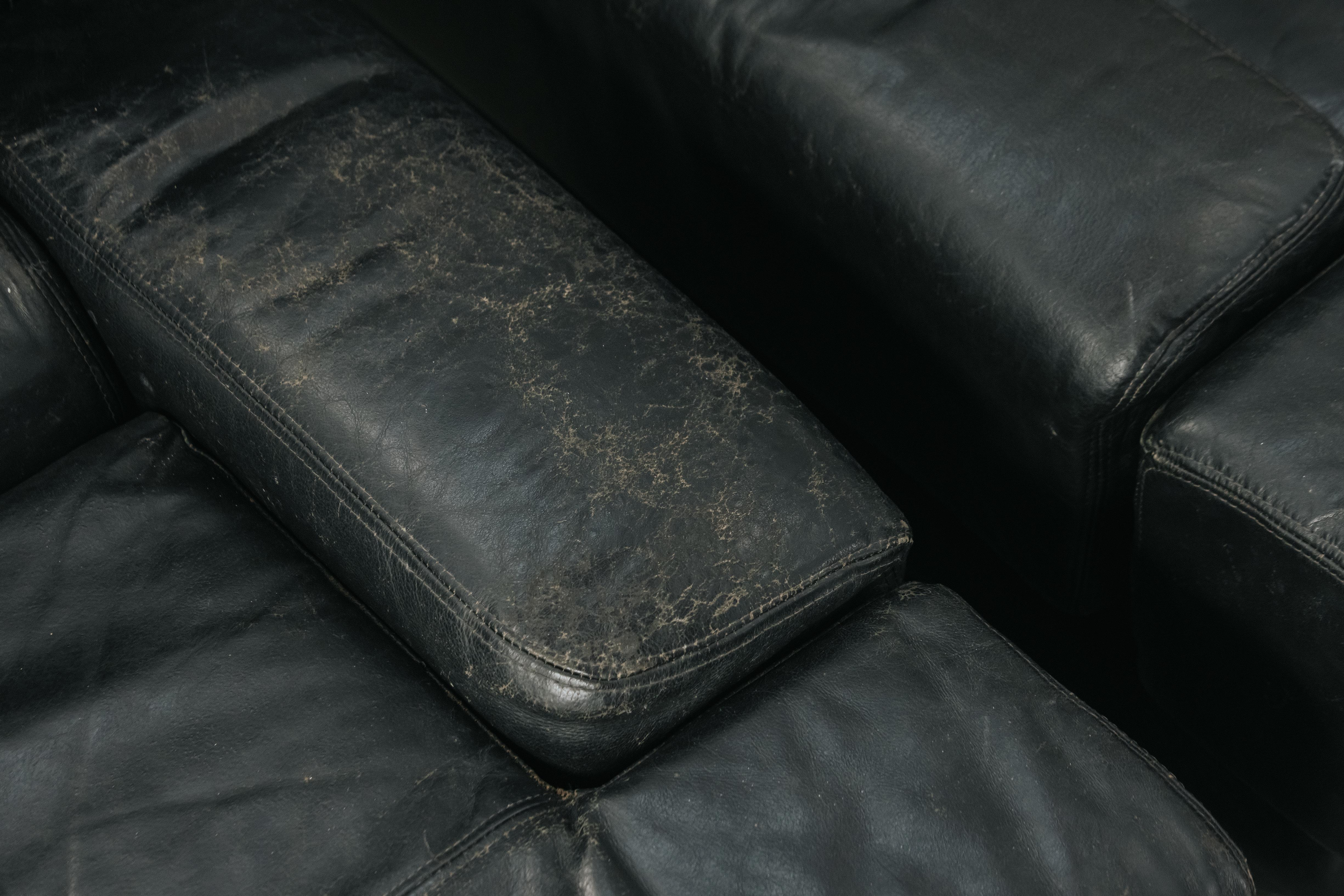 European Vintage Pair Of Percival Lafer Leather Lounge Chairs From Germany, Circa 1970 For Sale