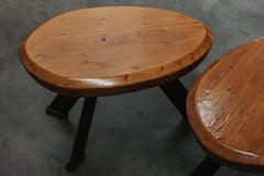 Vintage Pair Of Pine Coffee Tables From France, Circa 1960
