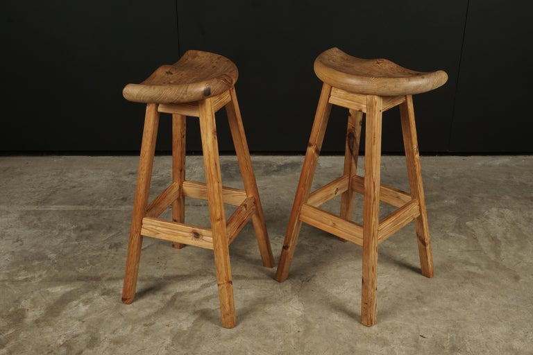 Vintage Pair of Pine Counter Stools from Denmark, 1970s at 1stDibs vintage counter stools