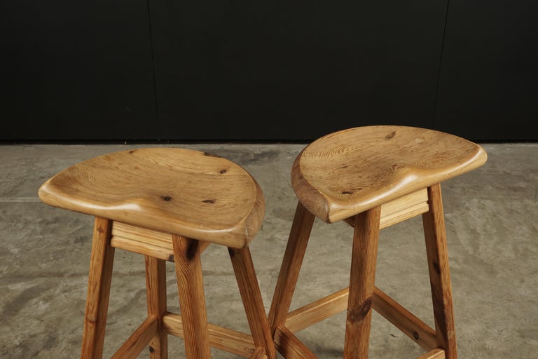 Vintage Pair of Pine Counter Stools from Denmark, 1970s at 1stDibs vintage counter stools