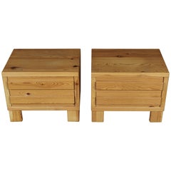 Vintage Pair of Pine Nightstands from Sweden, 1960s