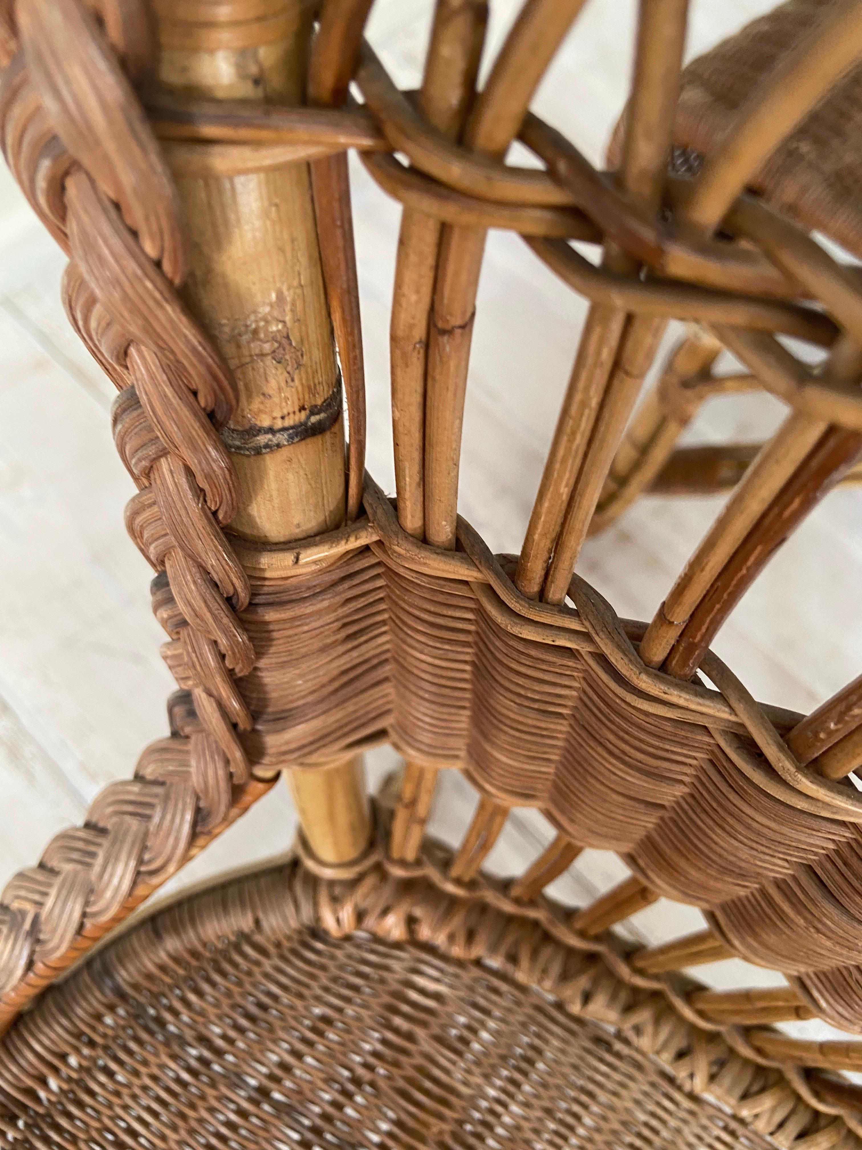 Vintage Pair of Rattan Chairs with Elegant Curved Details, France ...