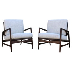 Paire de chaises longues inclinables d'Ib Kofod-Larsen, années 1960