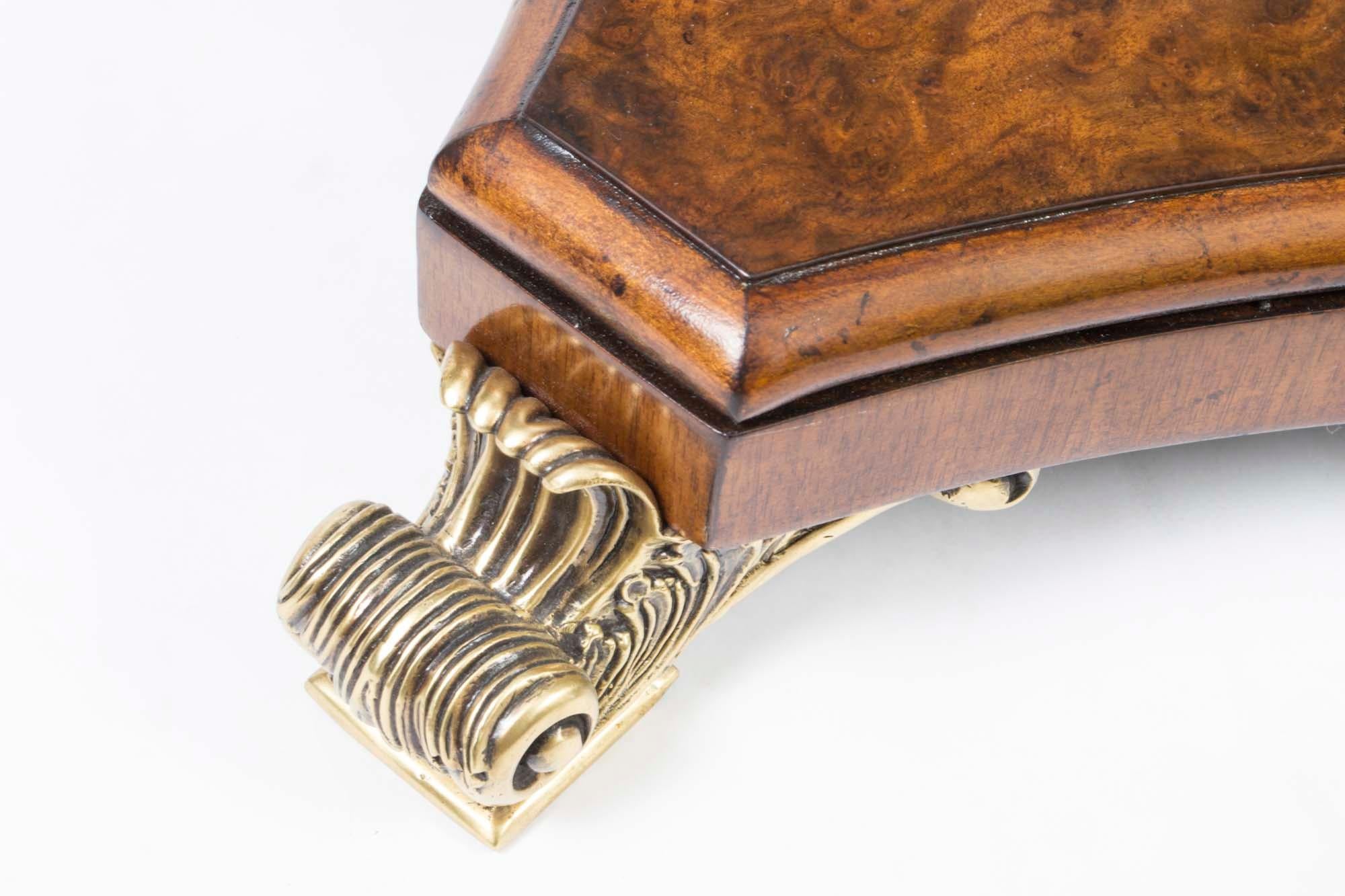 Vintage Pair of Regency Revival Burr Walnut Occasional Tables For Sale 3