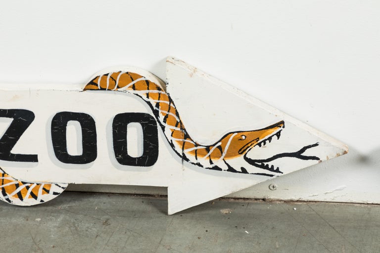 American Vintage Pair of Reptile Zoo Snake Signs For Sale