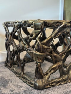 Vintage Pair of Resin "Ribbon" Tables after Tony Duquette