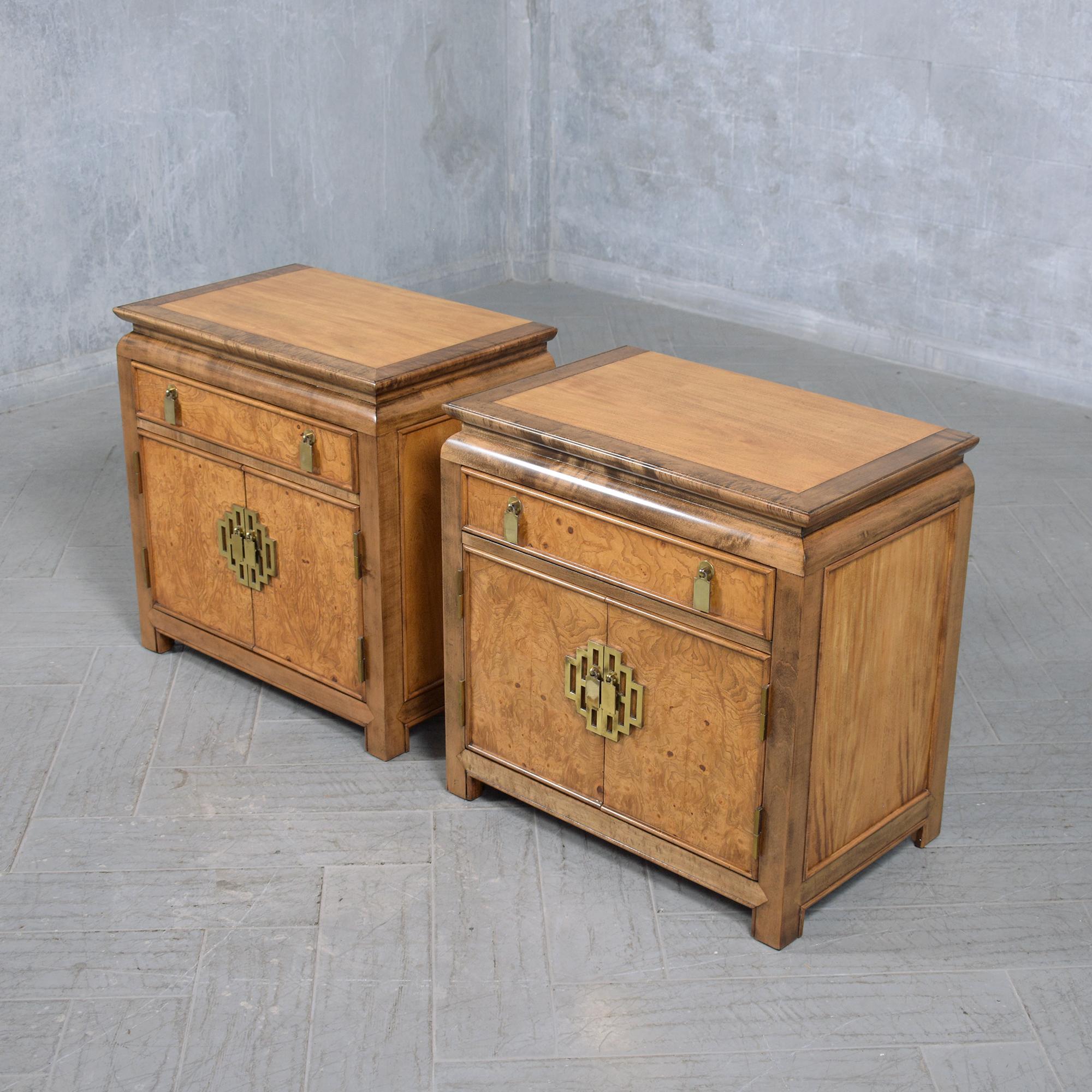 Restored Modern Bedside Tables: A Symphony of Elegance and Functionality For Sale 1