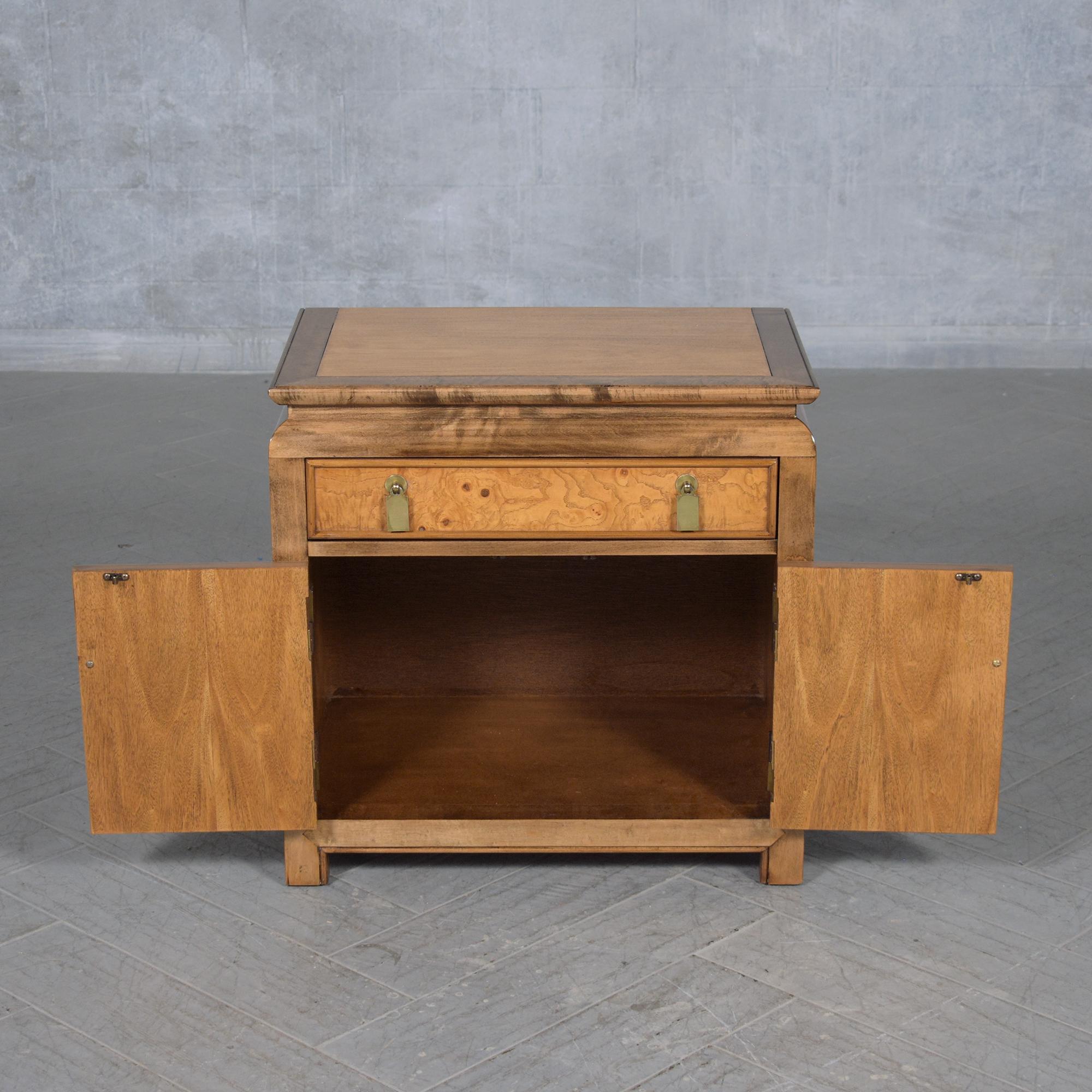 Hand-Crafted Restored Modern Bedside Tables: A Symphony of Elegance and Functionality For Sale