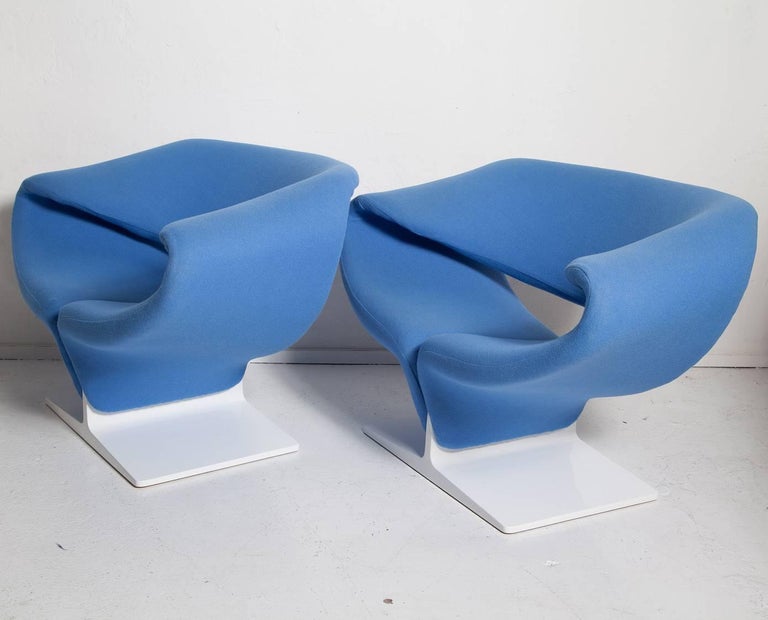 Mid-Century Modern Vintage Pair of Ribbon Chairs by Pierre Paulin, Model F582 for Artifort