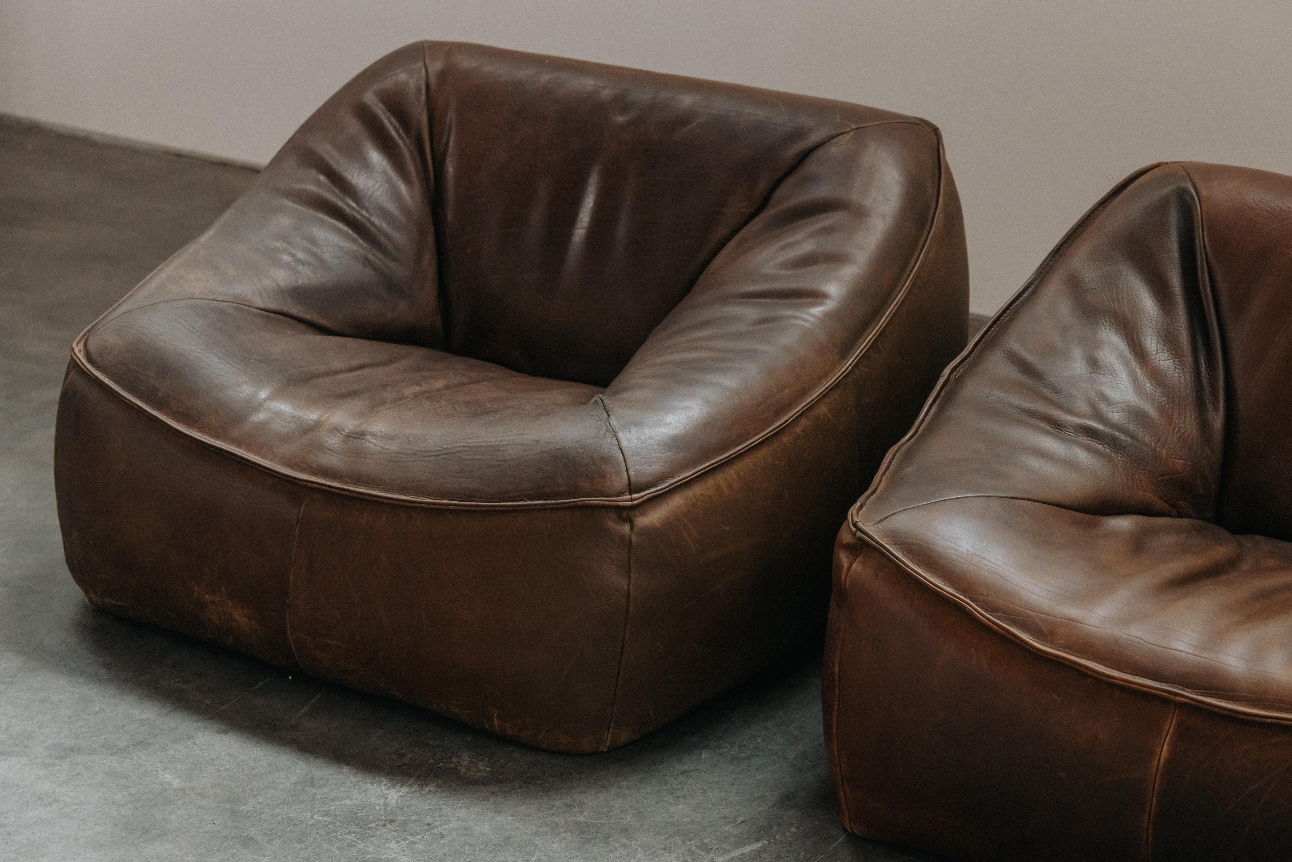 Vintage Pair Of Ringo Chairs By Gerard Van Den Berg, Netherlands, Circa 1970 In Good Condition For Sale In Nashville, TN
