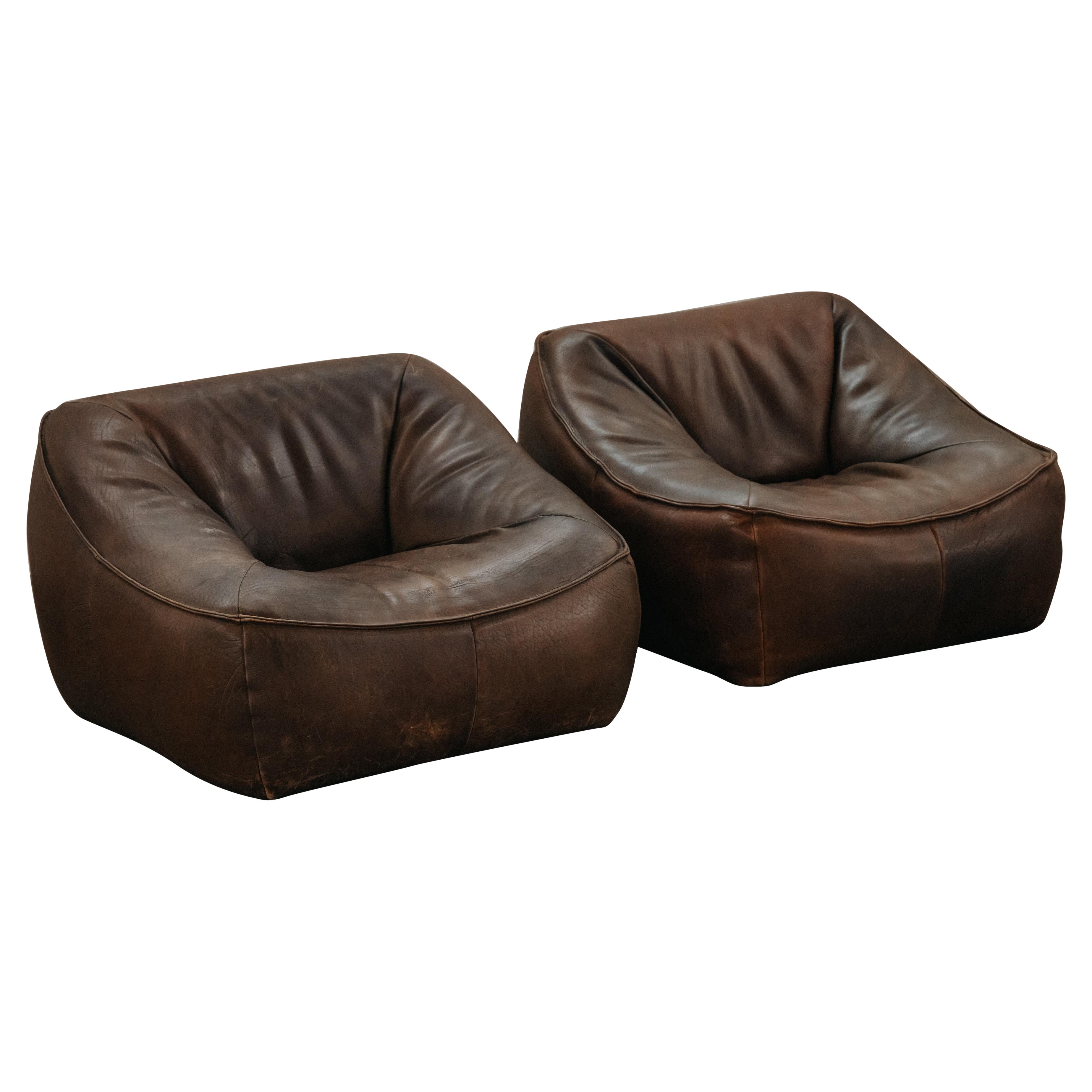 Vintage Pair Of Ringo Chairs By Gerard Van Den Berg, Netherlands, Circa 1970 For Sale