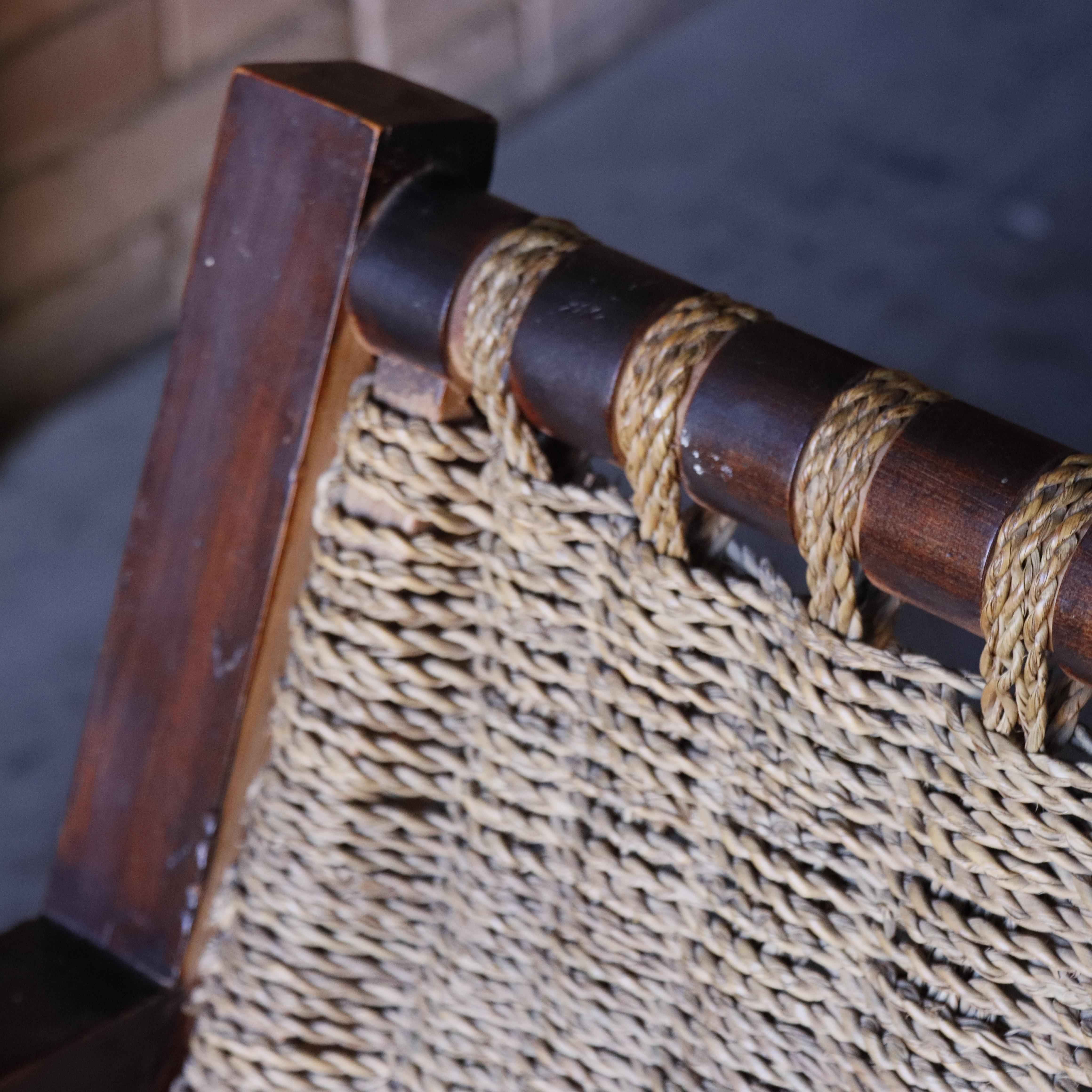 Paire de chaises en corde Attr à Francis Jourdain, 1950 en vente 6