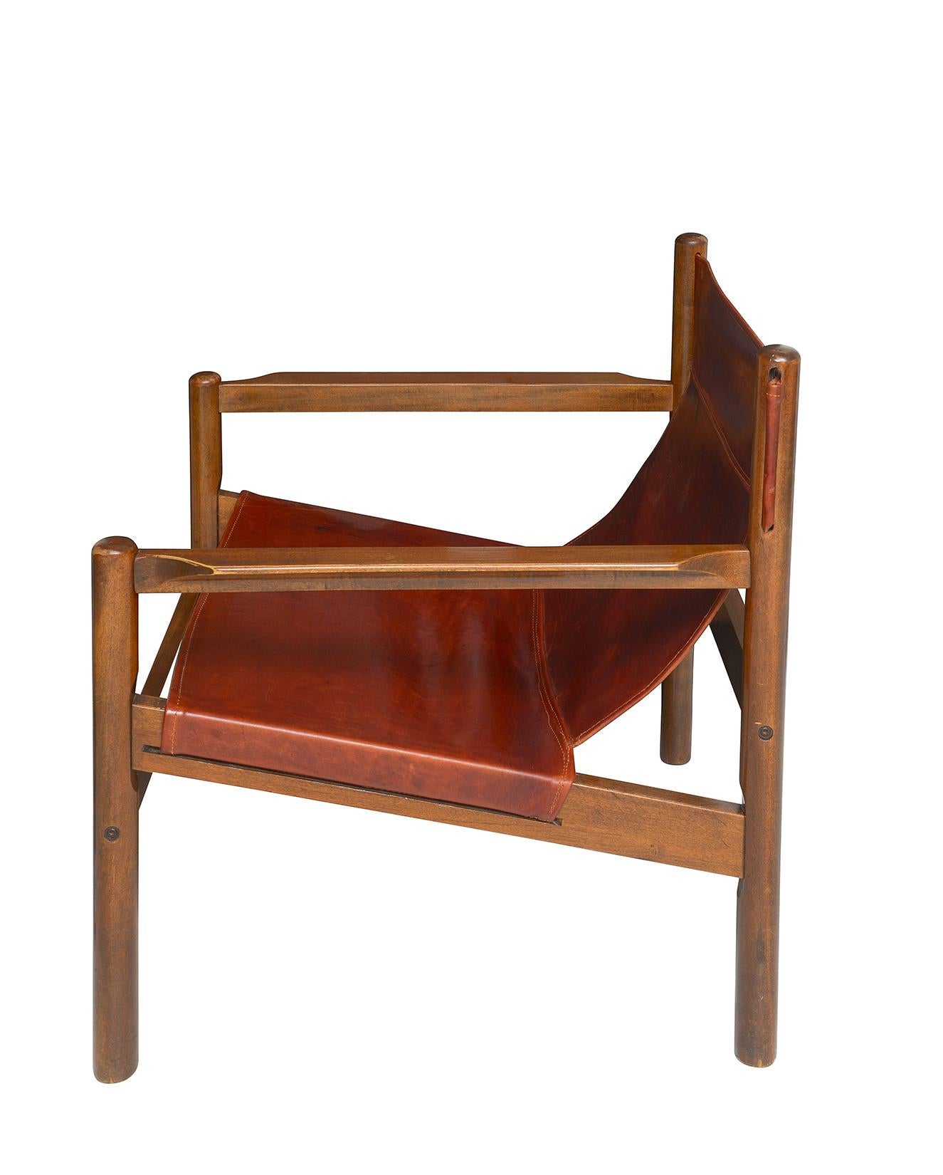  Paire de chaises en cuir de style safari Vintage en vente 2