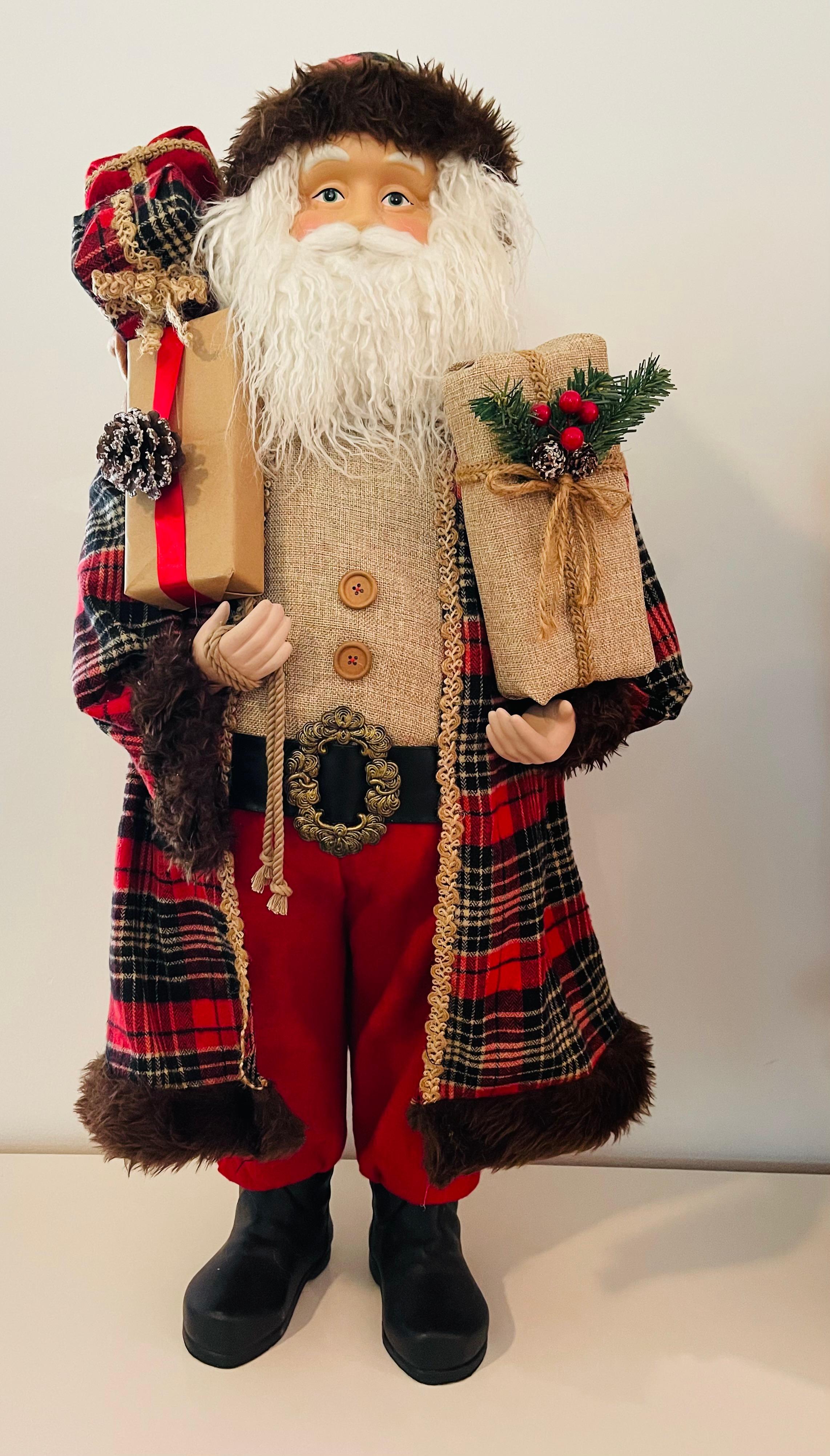Coppia di figure di Babbo Natale vintage In condizioni buone in vendita a Boca Raton, FL