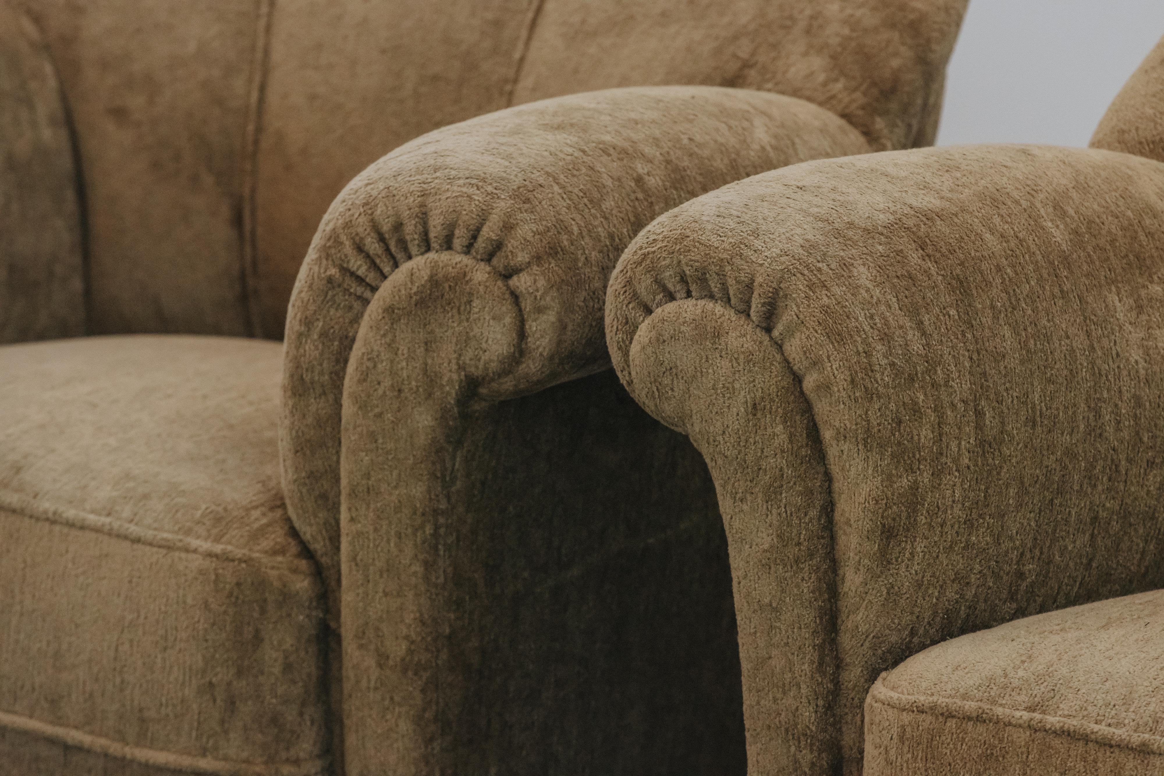 Milieu du XXe siècle Paire de chaises longues festonnées du Danemark, Circa Vintage 1950 en vente
