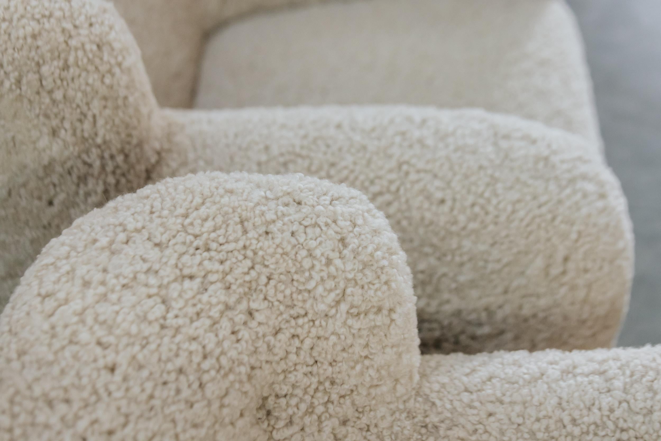 Sheepskin Vintage Pair Of Shearling Cabinetmaker Lounge Chairs From Denmark, Circa 1950