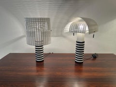 Vintage Pair of Shogun Table Lamps by Mario Botta Artemide Milano Ca. 1980s