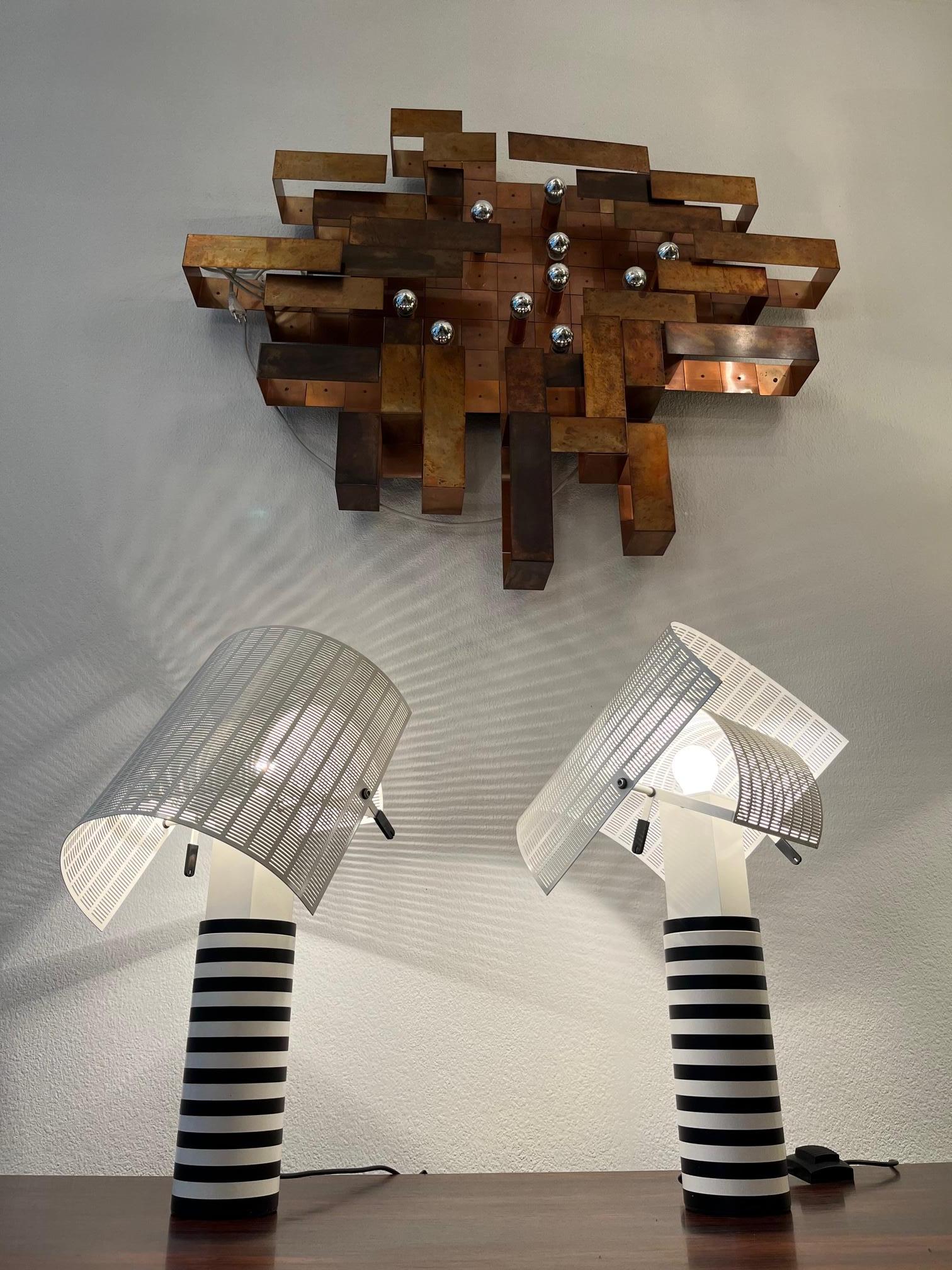 Vintage Pair of Shogun Table Lamps by Mario Botta Artemide Milano Ca. 1980s 1