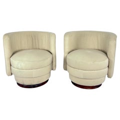 Pareja Vintage de Pequeños Sillones Italianos de Estilo Art Decó, Años 70