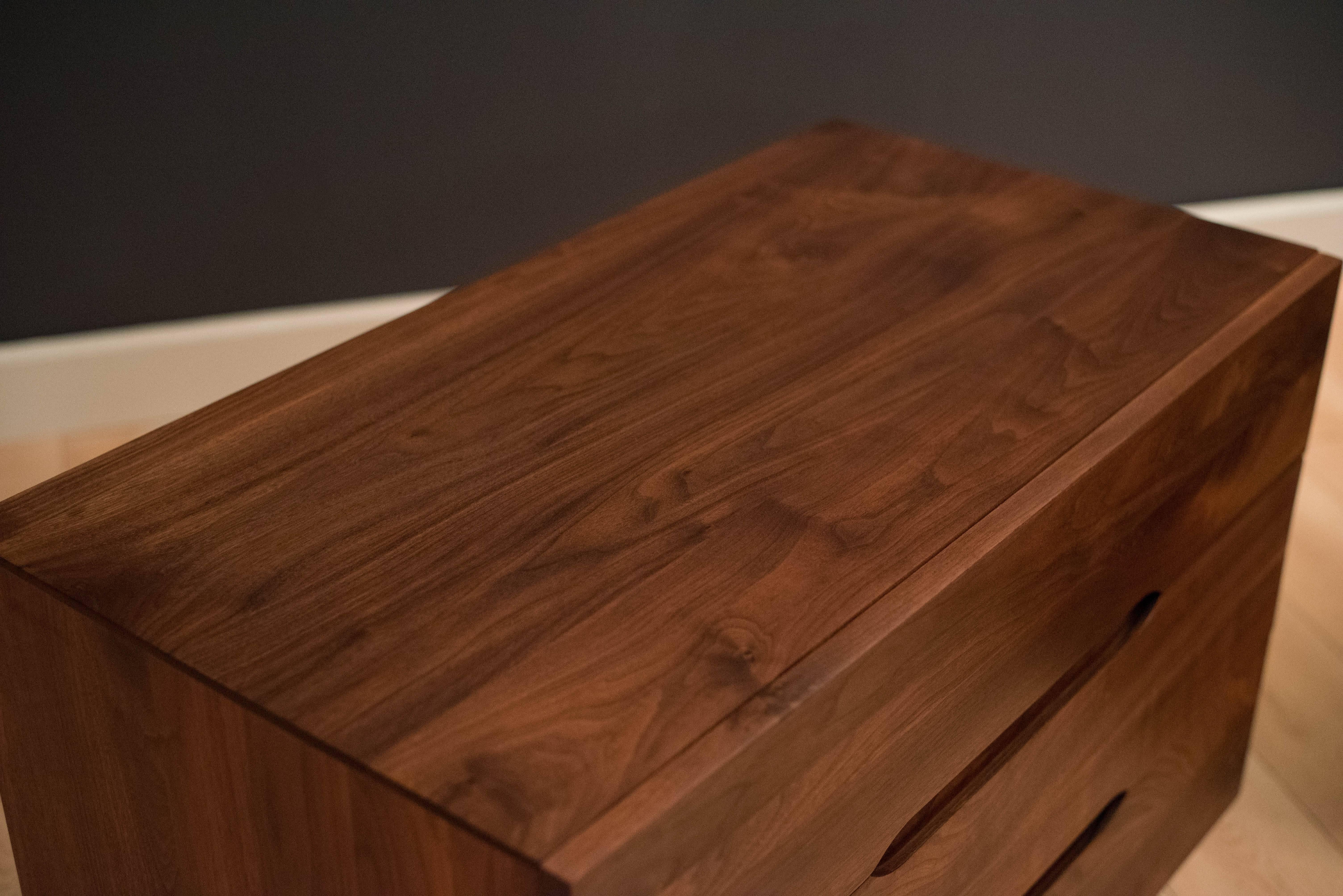 Vintage Pair of Solid Walnut Dresser Chests 1