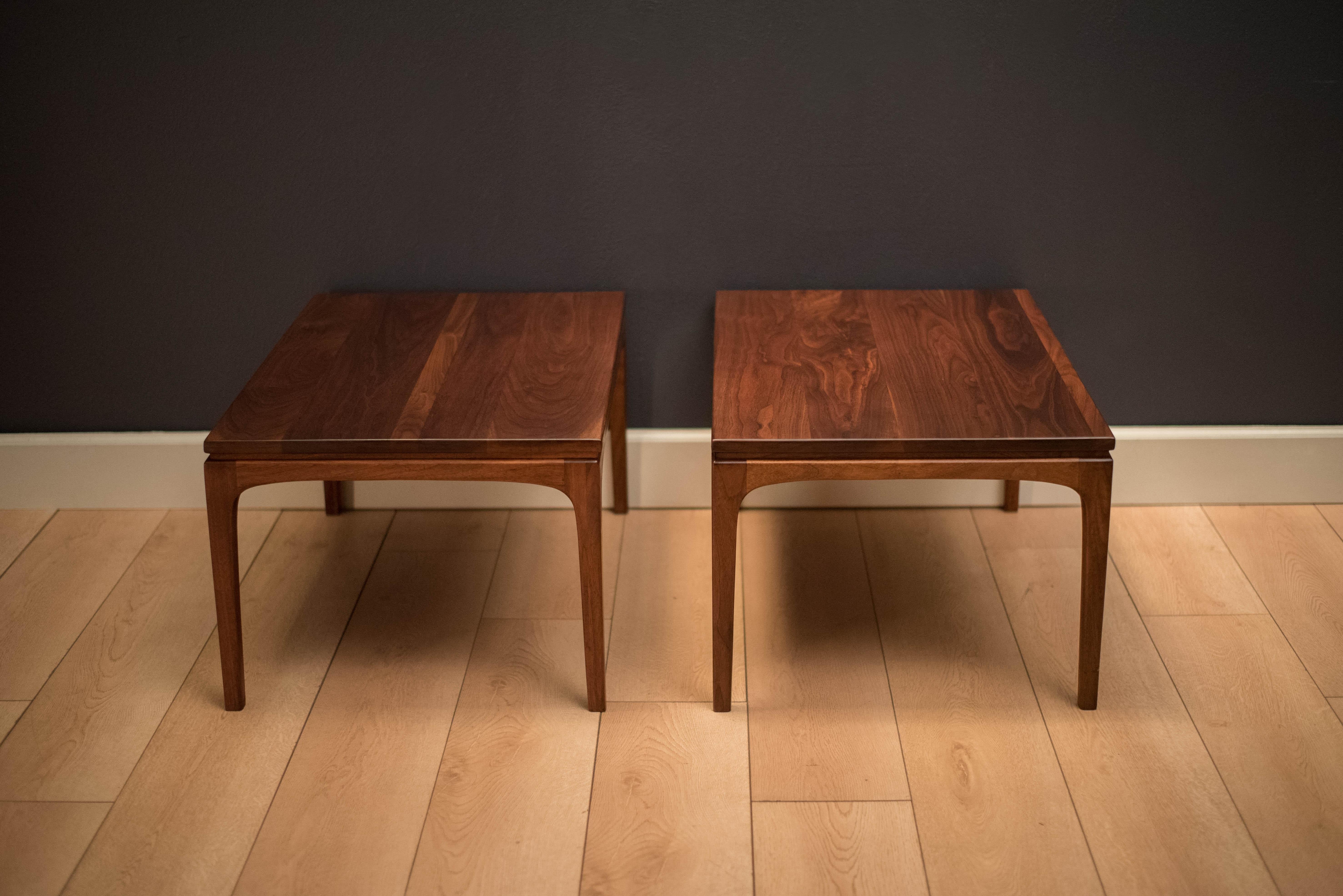 Mid-20th Century Vintage Pair of Solid Walnut End Tables