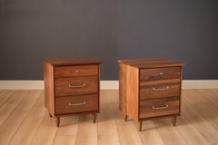 Vintage Pair of Solid Walnut Nightstands by Ace-Hi